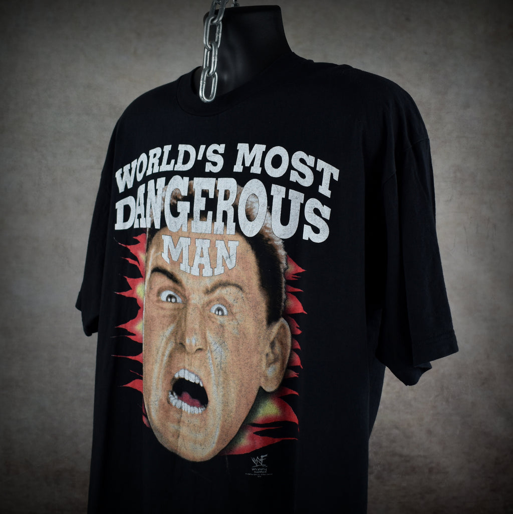 1998 ken shamrock vintage world's most dangerous man 90s wwf wrestler promo t-shirt