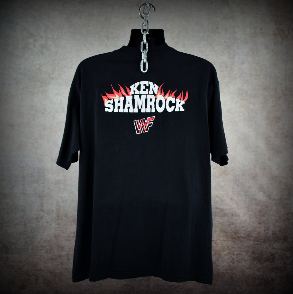 1998 ken shamrock vintage world's most dangerous man 90s wwf wrestler promo t-shirt