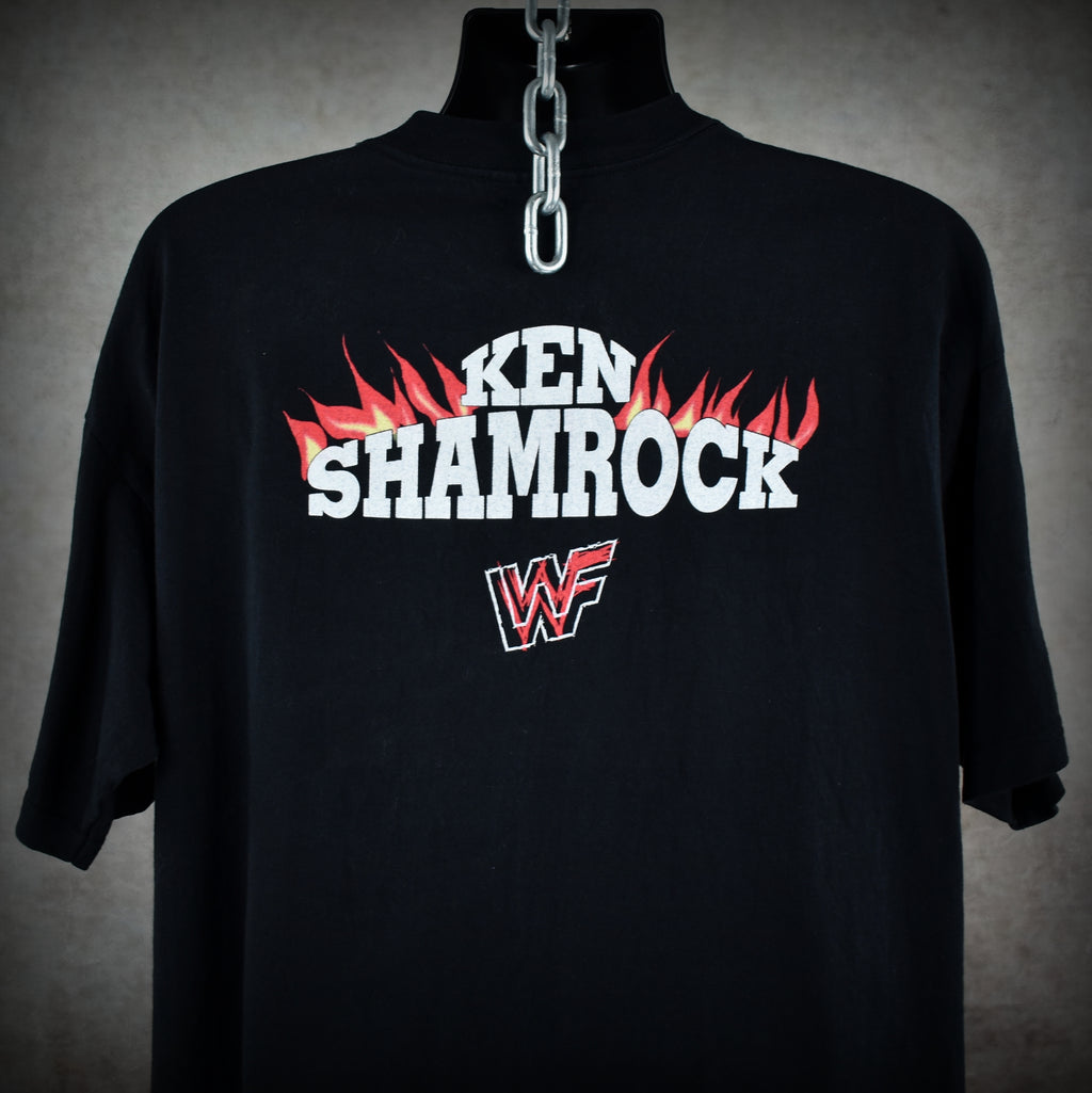 1998 ken shamrock vintage world's most dangerous man 90s wwf wrestler promo t-shirt