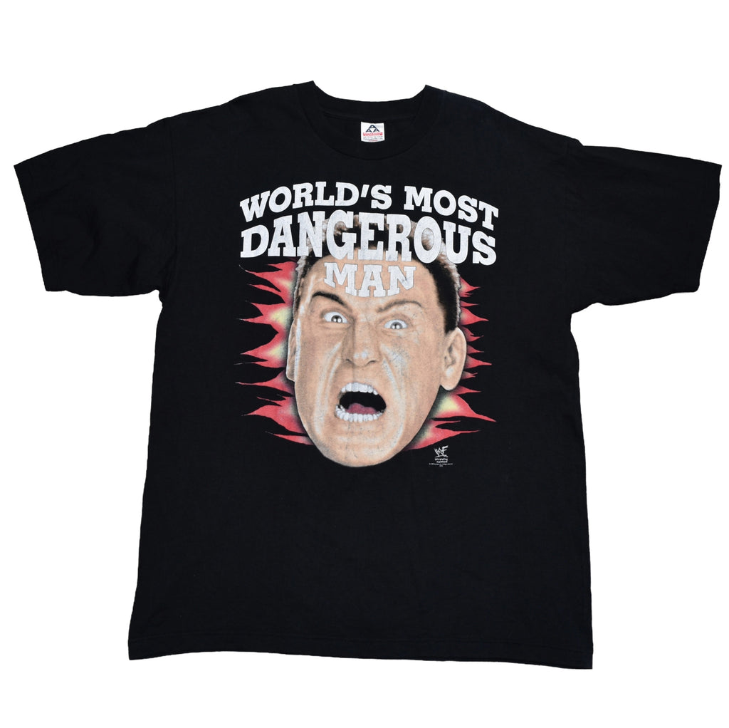 1998 ken shamrock vintage world's most dangerous man 90s wwf wrestler promo t-shirt