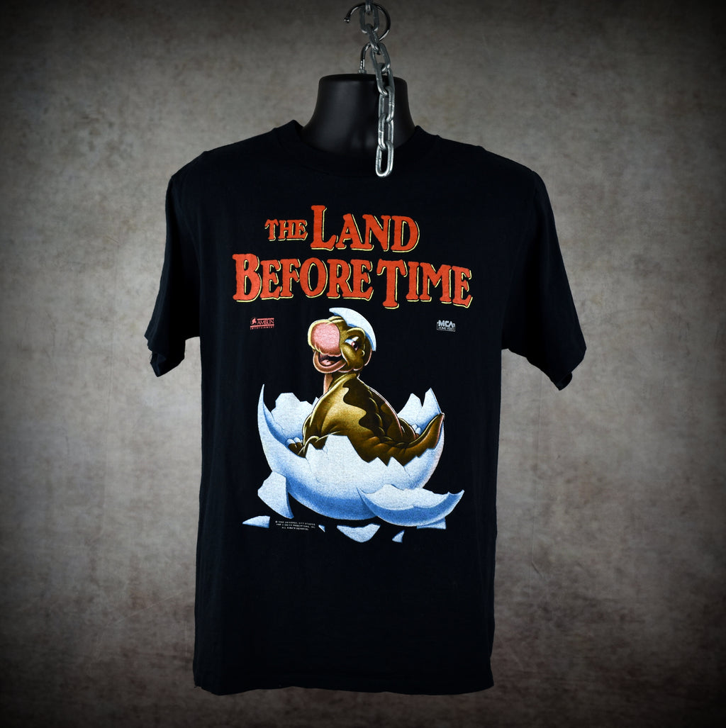 1988 the land before time vintage don bluth classic 80s animated dinosaur movie promo t-shirt