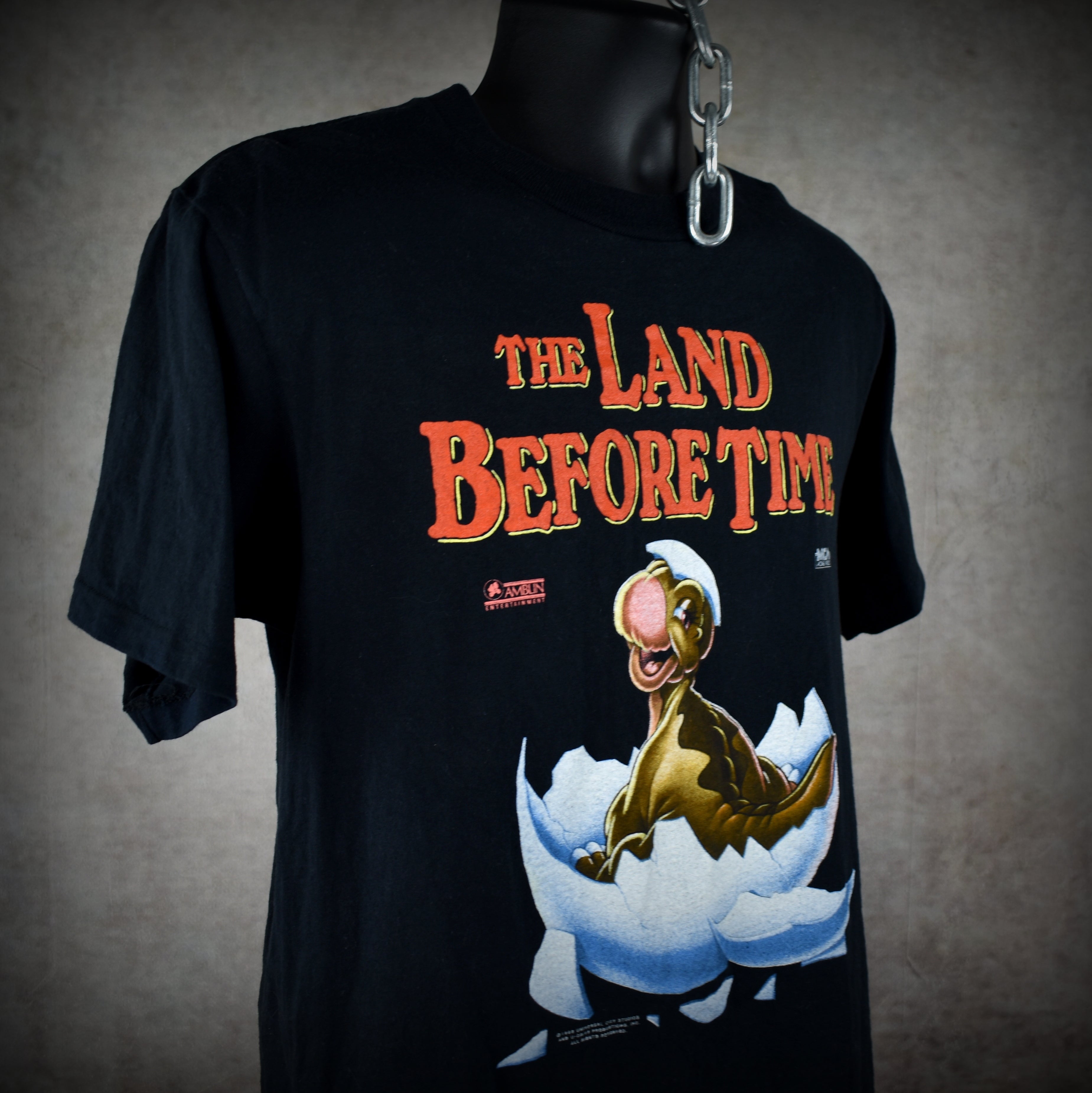 1988 the land before time vintage don bluth classic 80s animated dinosaur movie promo t-shirt