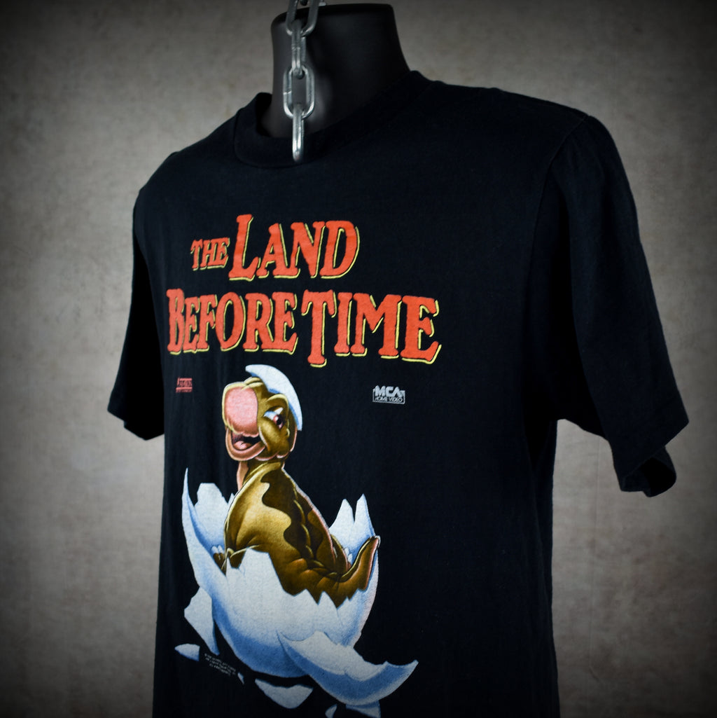 1988 the land before time vintage don bluth classic 80s animated dinosaur movie promo t-shirt