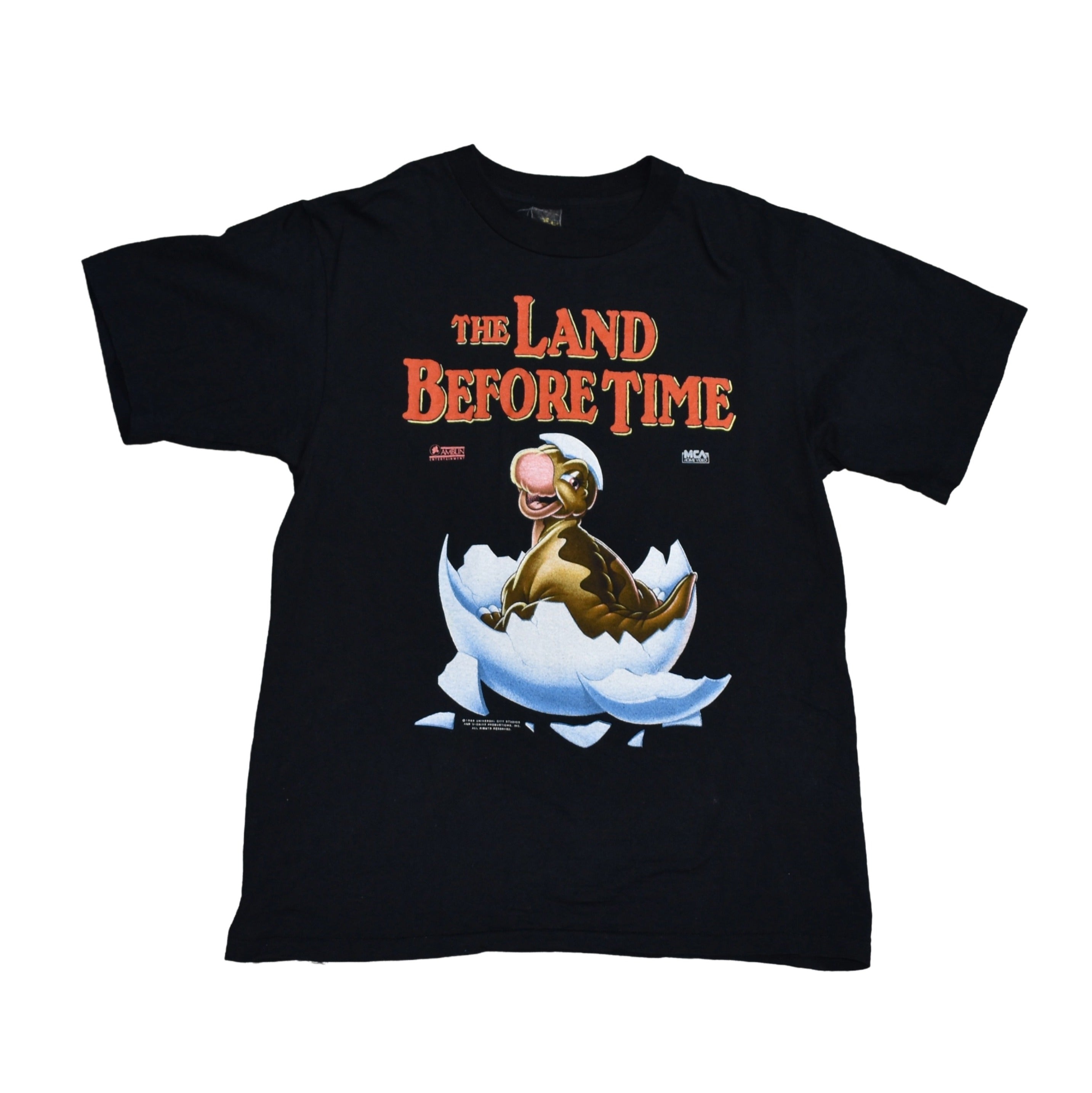 1988 the land before time vintage don bluth classic 80s animated dinosaur movie promo t-shirt