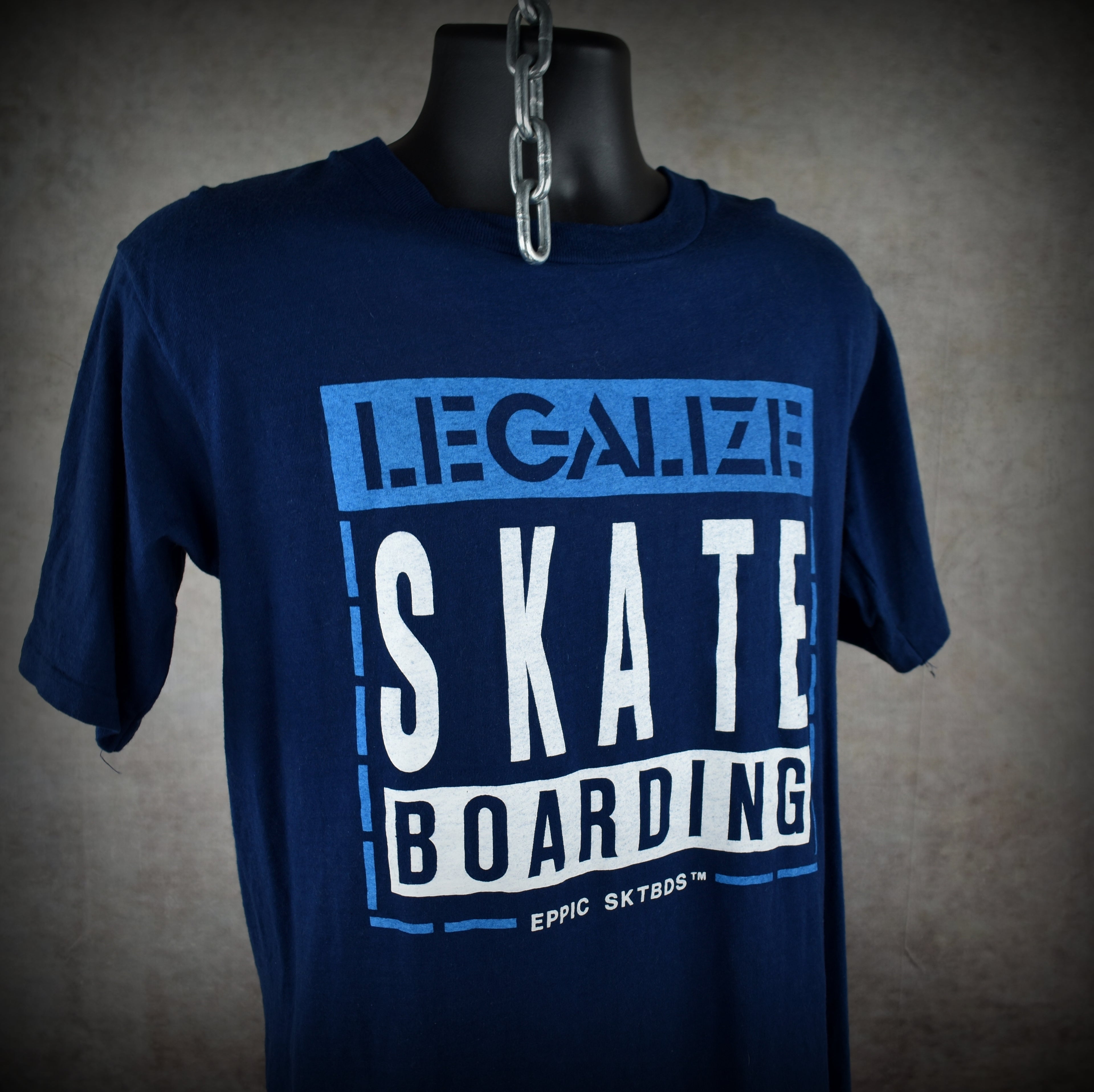 1980s eppic sktbds vintage legalize skateboarding iconic 80s punk style protest skate t-shirt