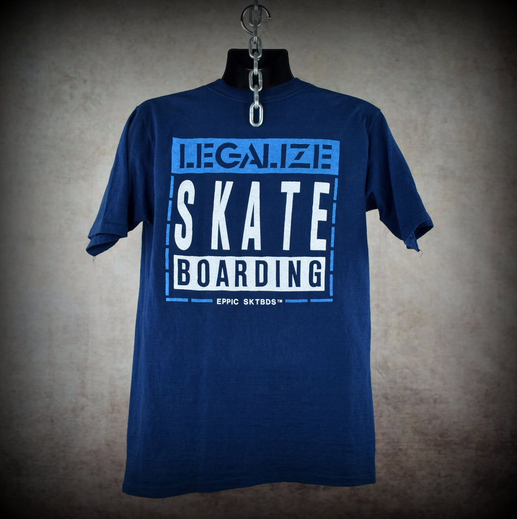 1980s eppic sktbds vintage legalize skateboarding iconic 80s punk style protest skate t-shirt
