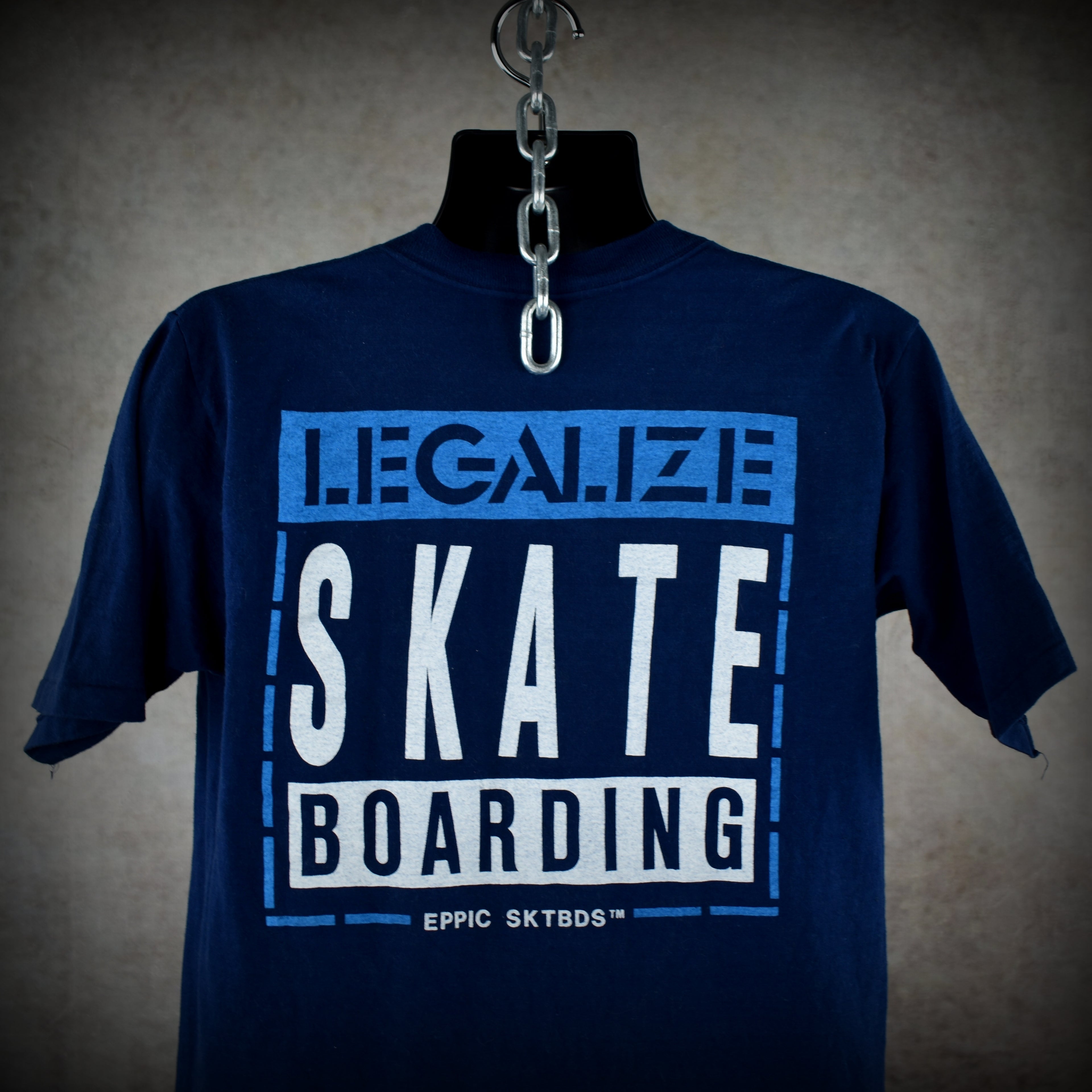 1980s eppic sktbds vintage legalize skateboarding iconic 80s punk style protest skate t-shirt