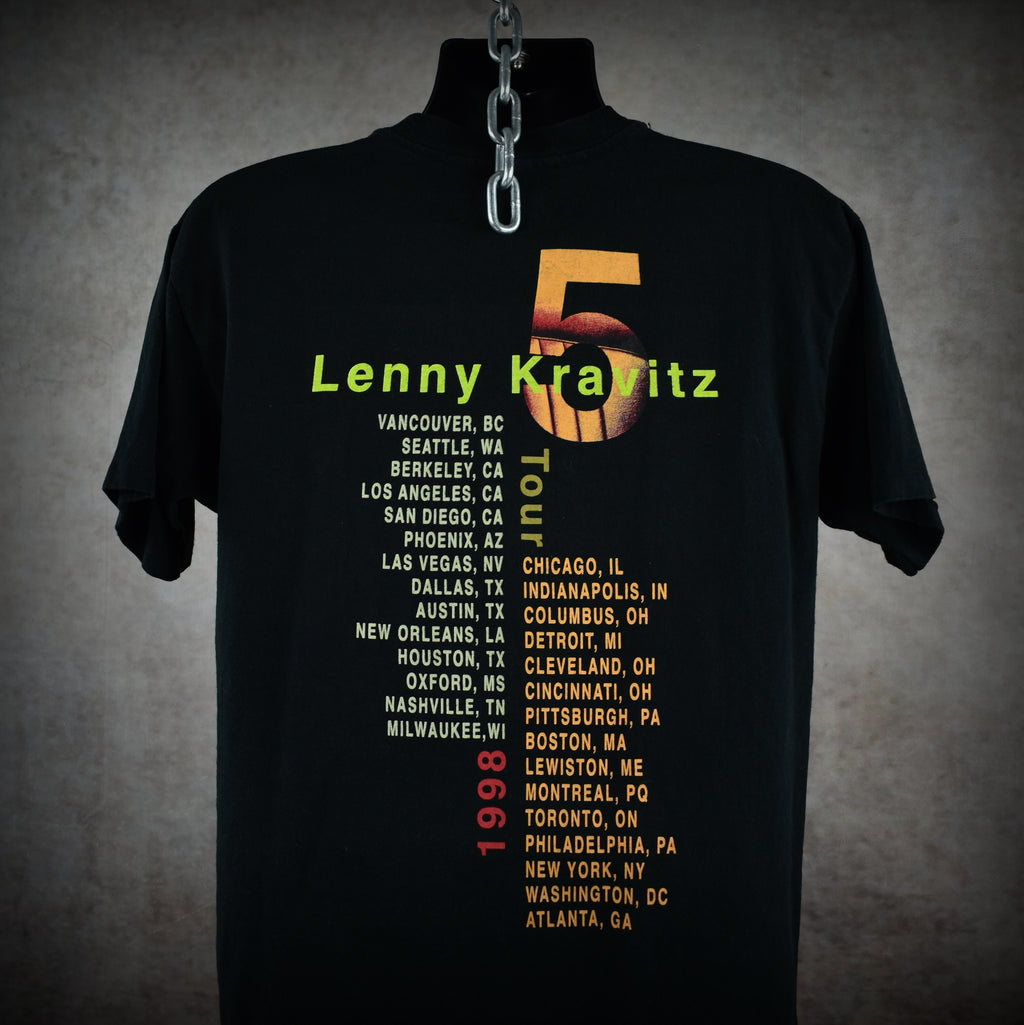 1998 lenny kravitz vintage fly away era classic y2k radio rock band promo concert tour t-shirt