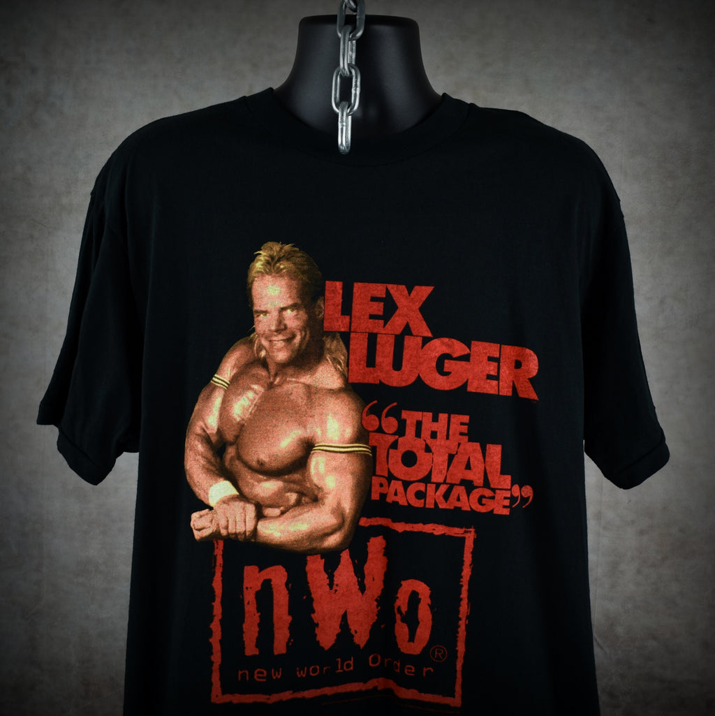 1998 lex luger vintage the total package 90s wcw / nwo wrestler promo t-shirt