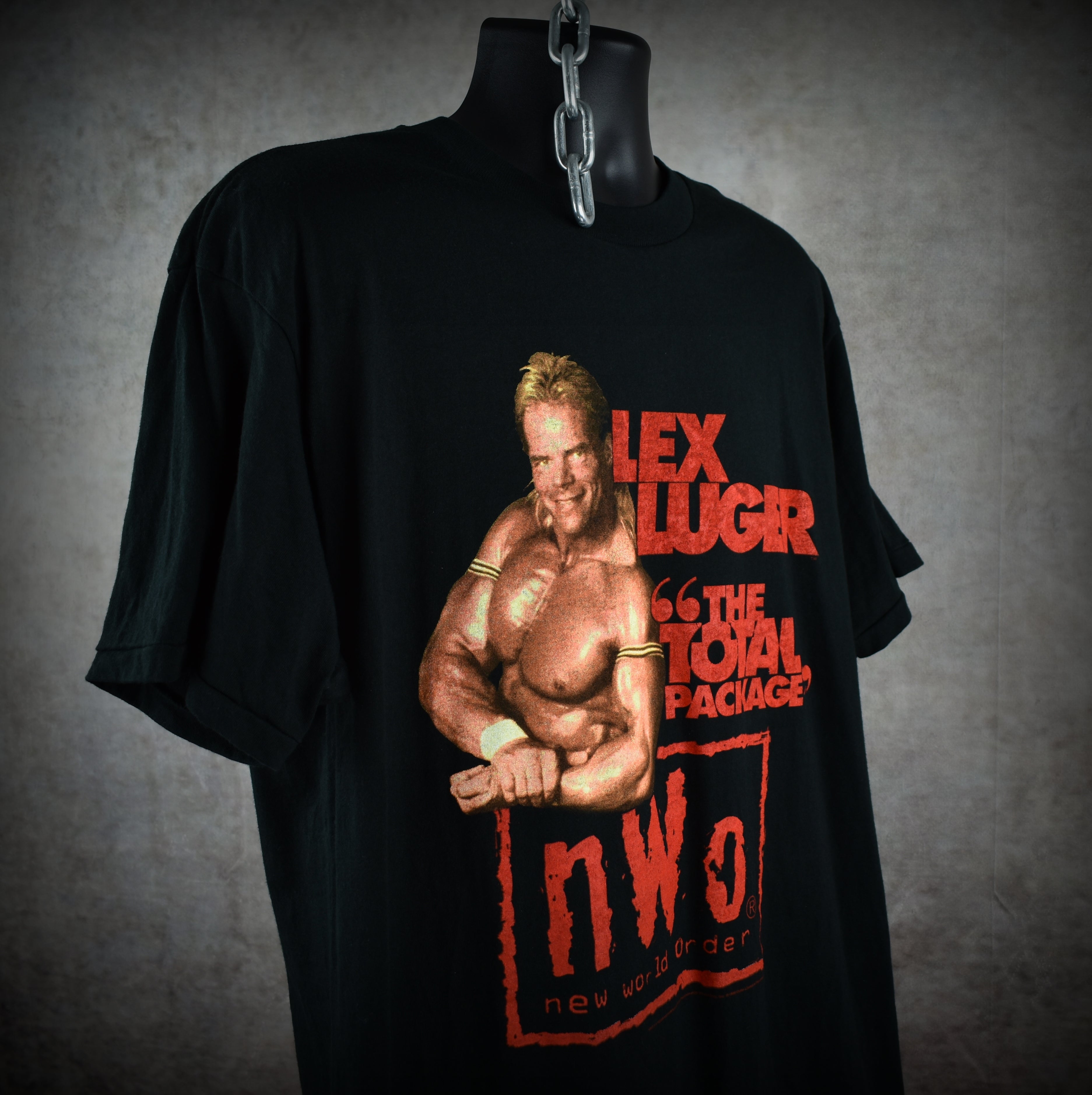 1998 lex luger vintage the total package 90s wcw / nwo wrestler promo t-shirt
