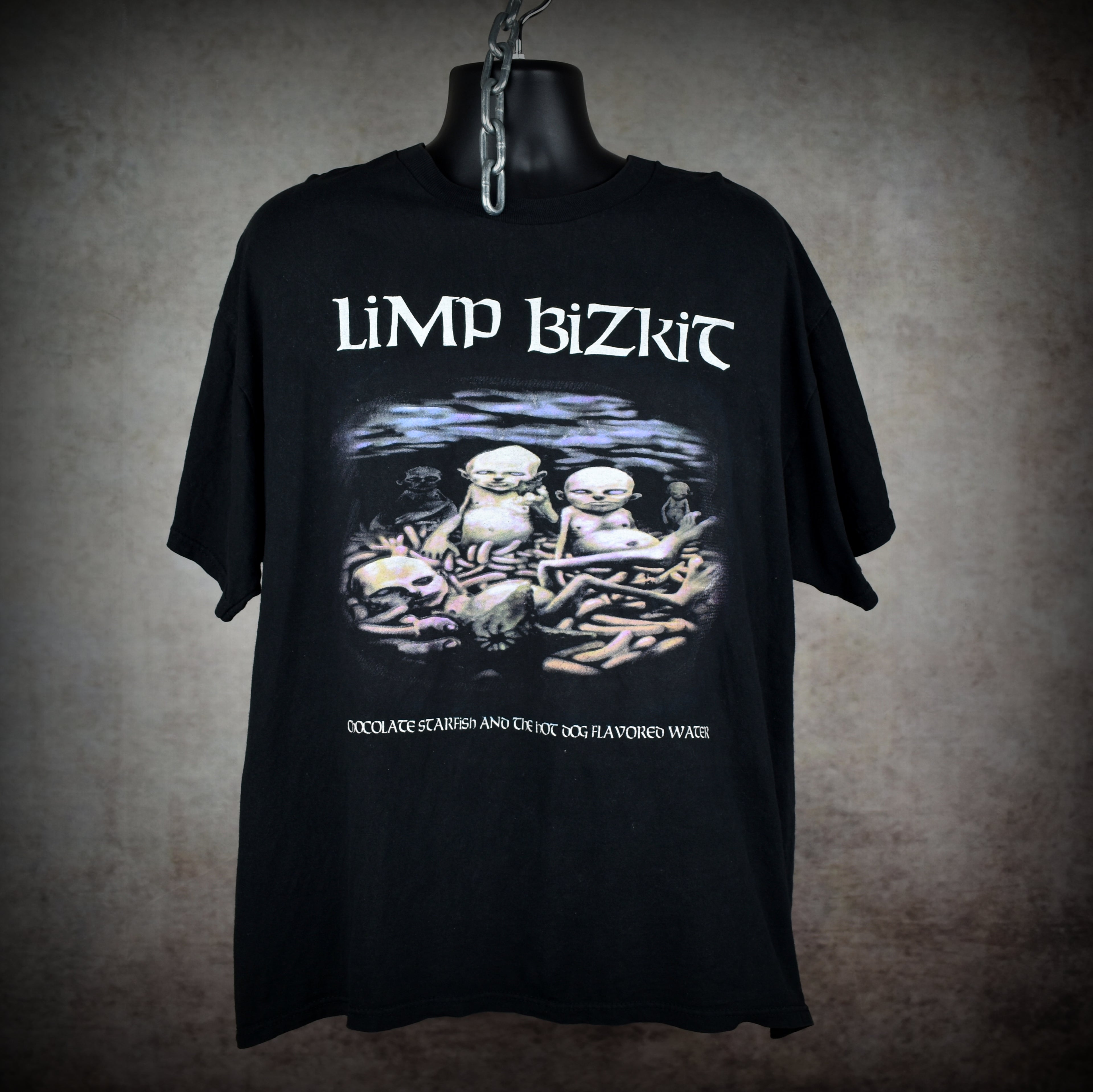2000 limp bizkit vintage chocolate starfish and the hotdog flavored water album art y2k anger management tour t-shirt