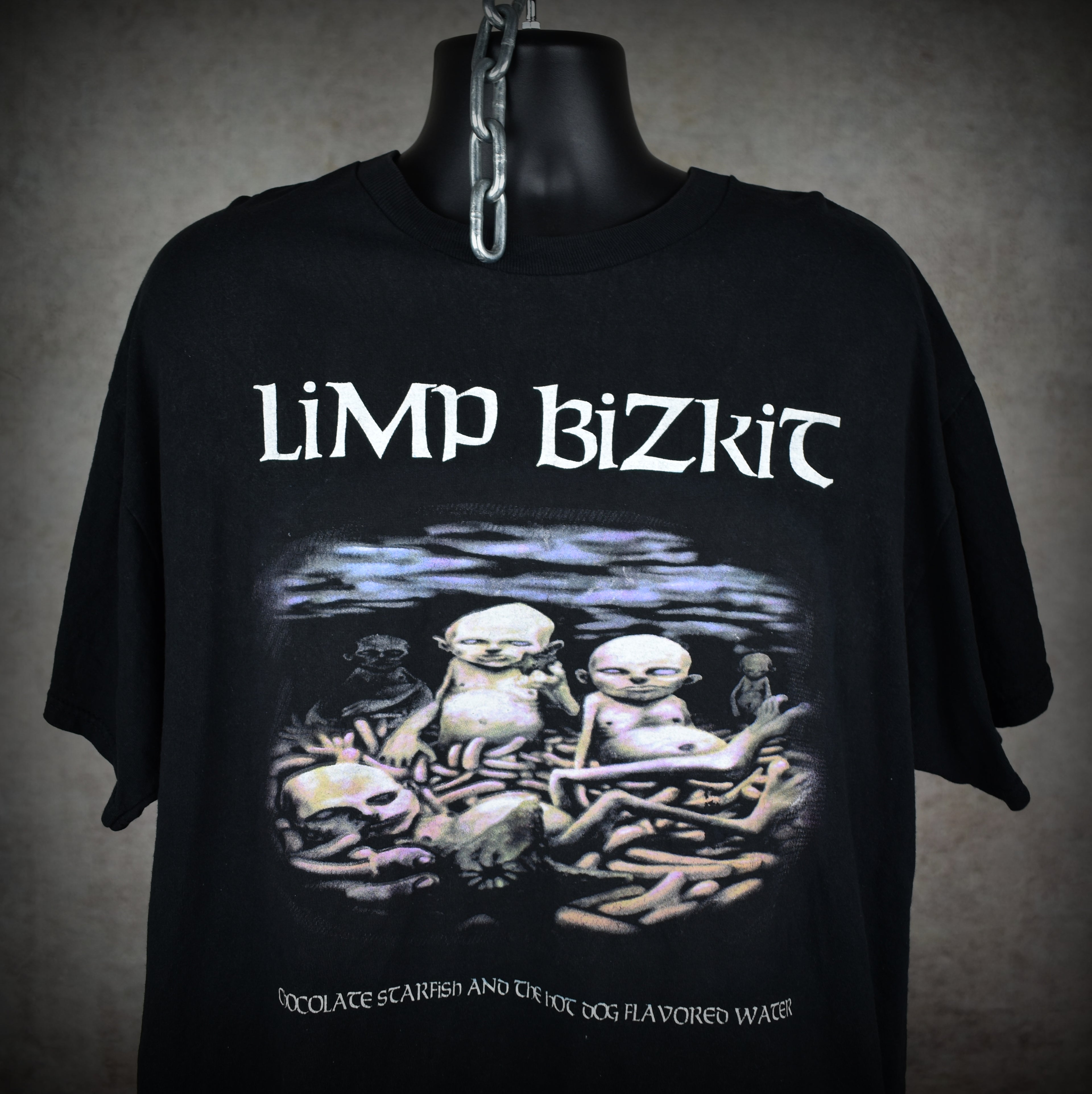 2000 limp bizkit vintage chocolate starfish and the hotdog flavored water album art y2k anger management tour t-shirt