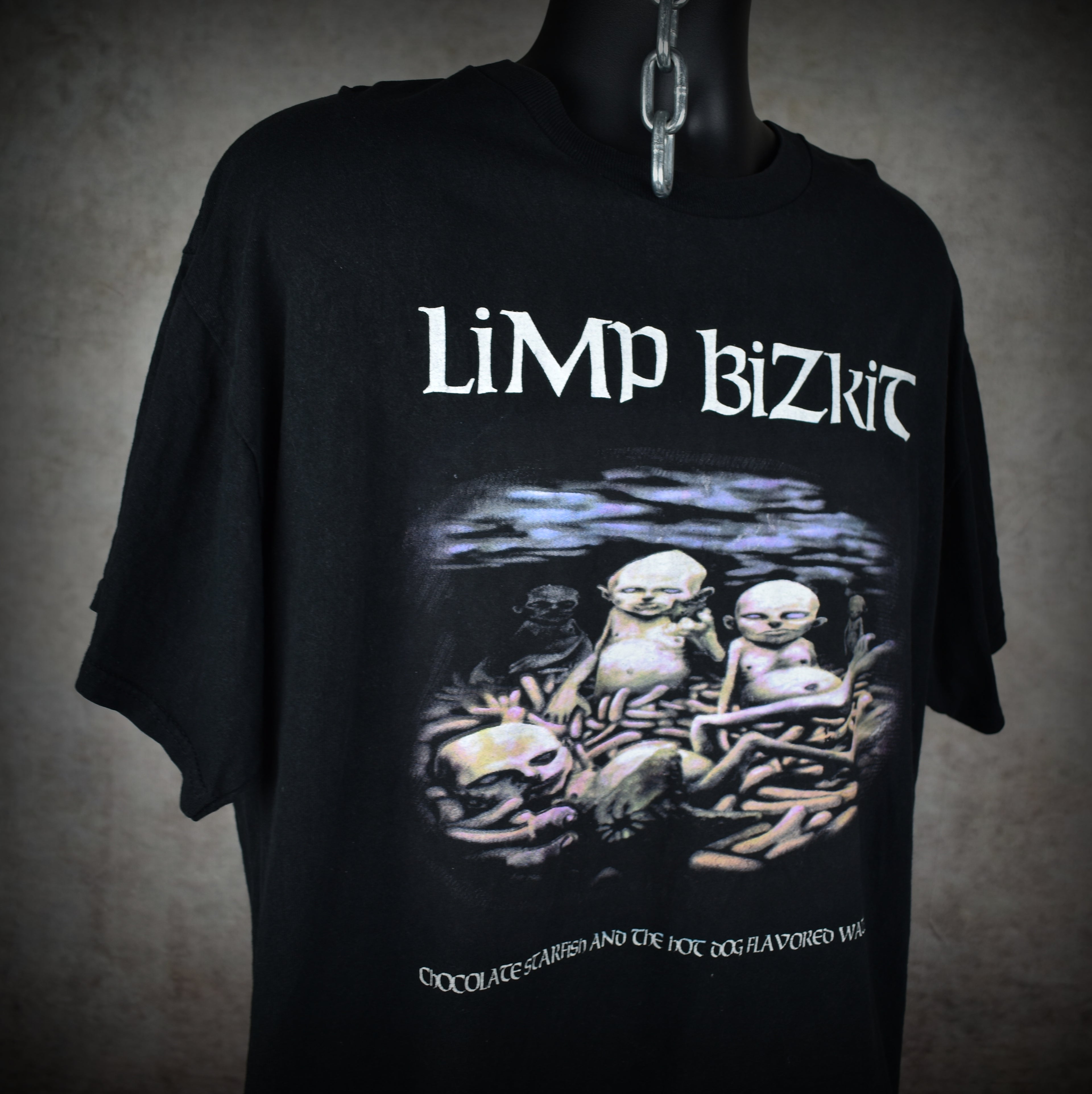 2000 limp bizkit vintage chocolate starfish and the hotdog flavored water album art y2k anger management tour t-shirt