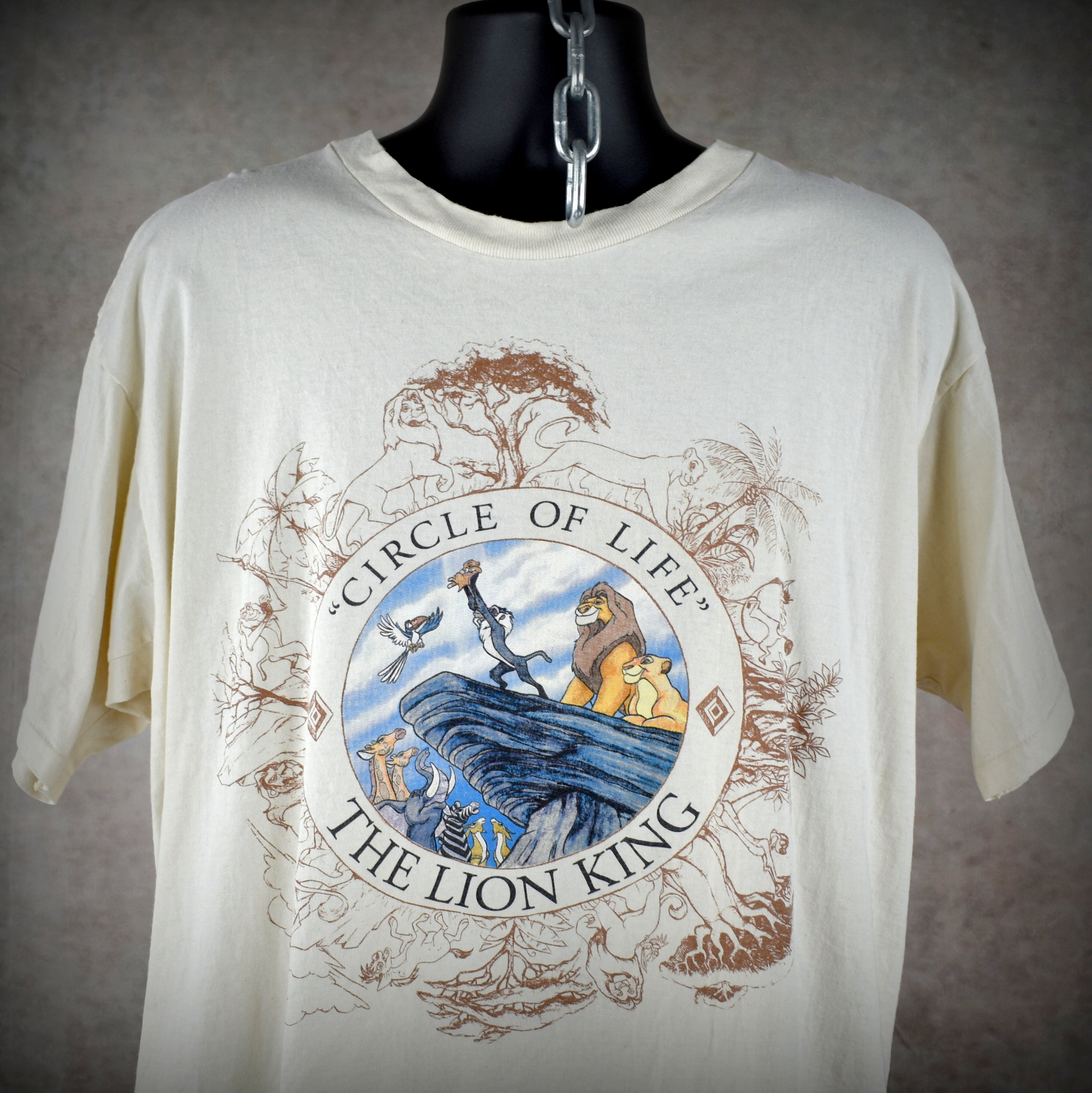 1994 the lion king vintage elton john "circle of life" disney movie soundtrack promo t-shirt