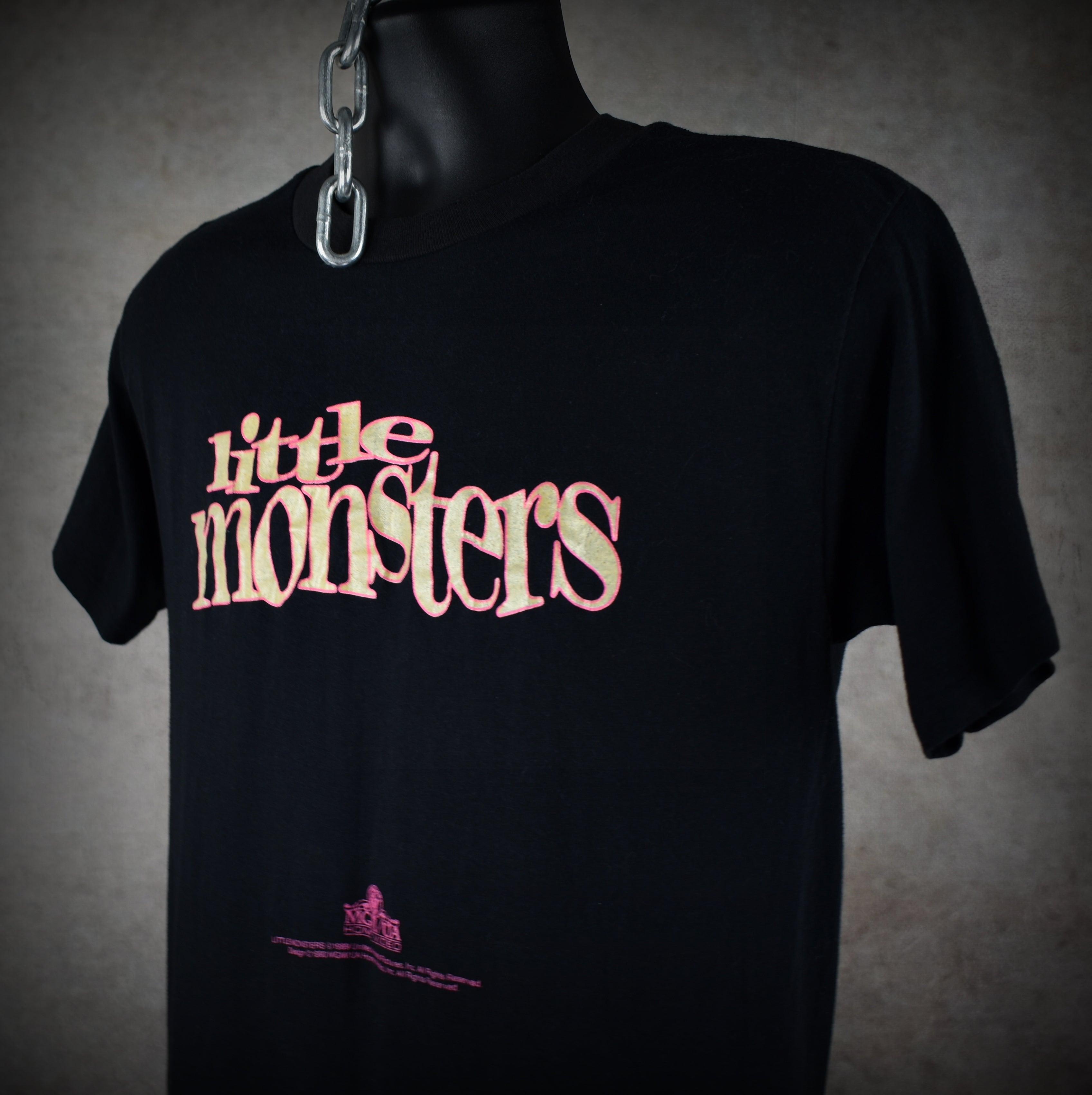 1990 little monsters vintage glow in the dark cult classic 80s / 90s horror comedy movie promo t-shirt