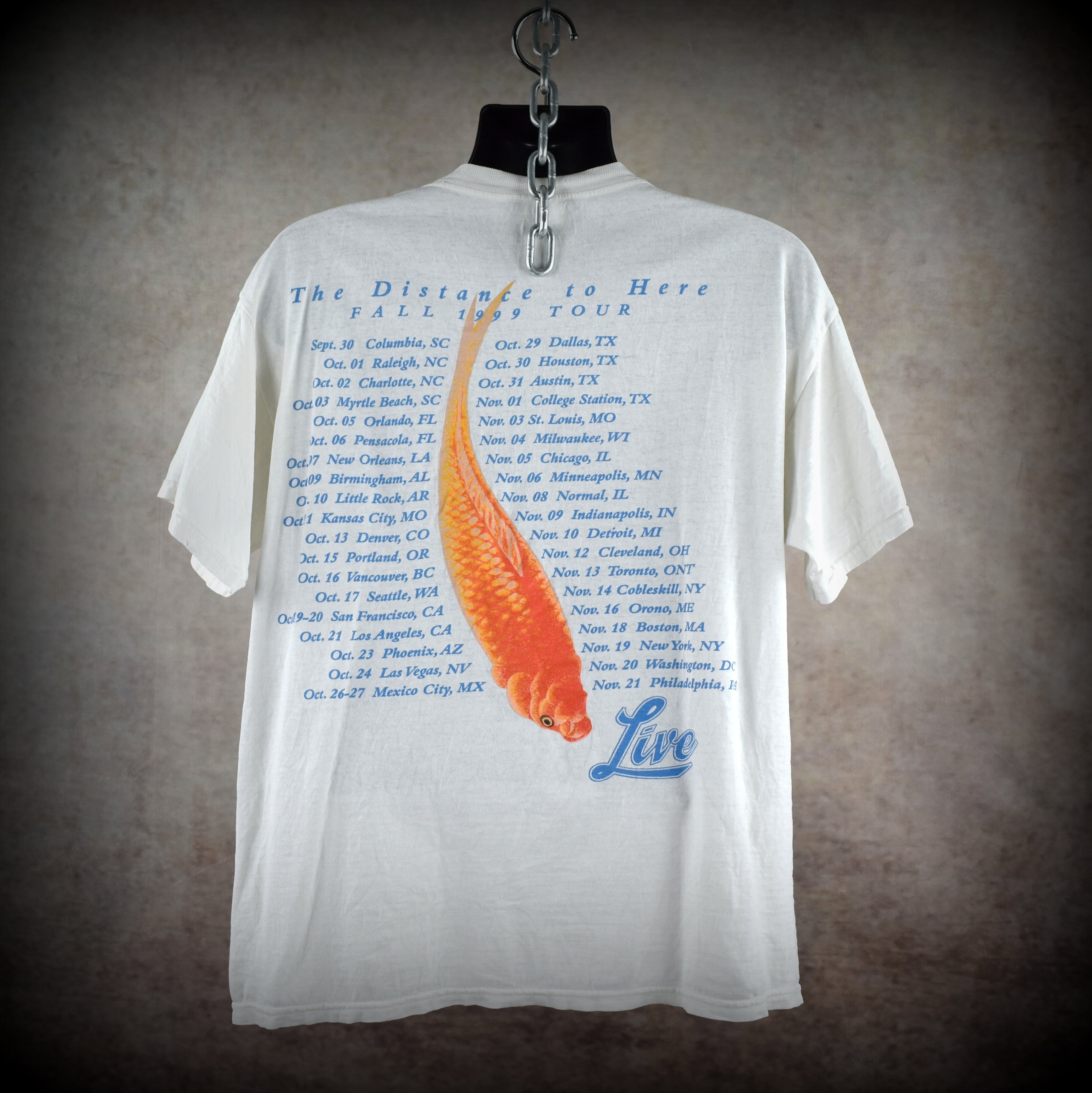 1999 live vintage the dolphins cry era classic y2k alt rock radio band the distance to here fall tour t-shirt