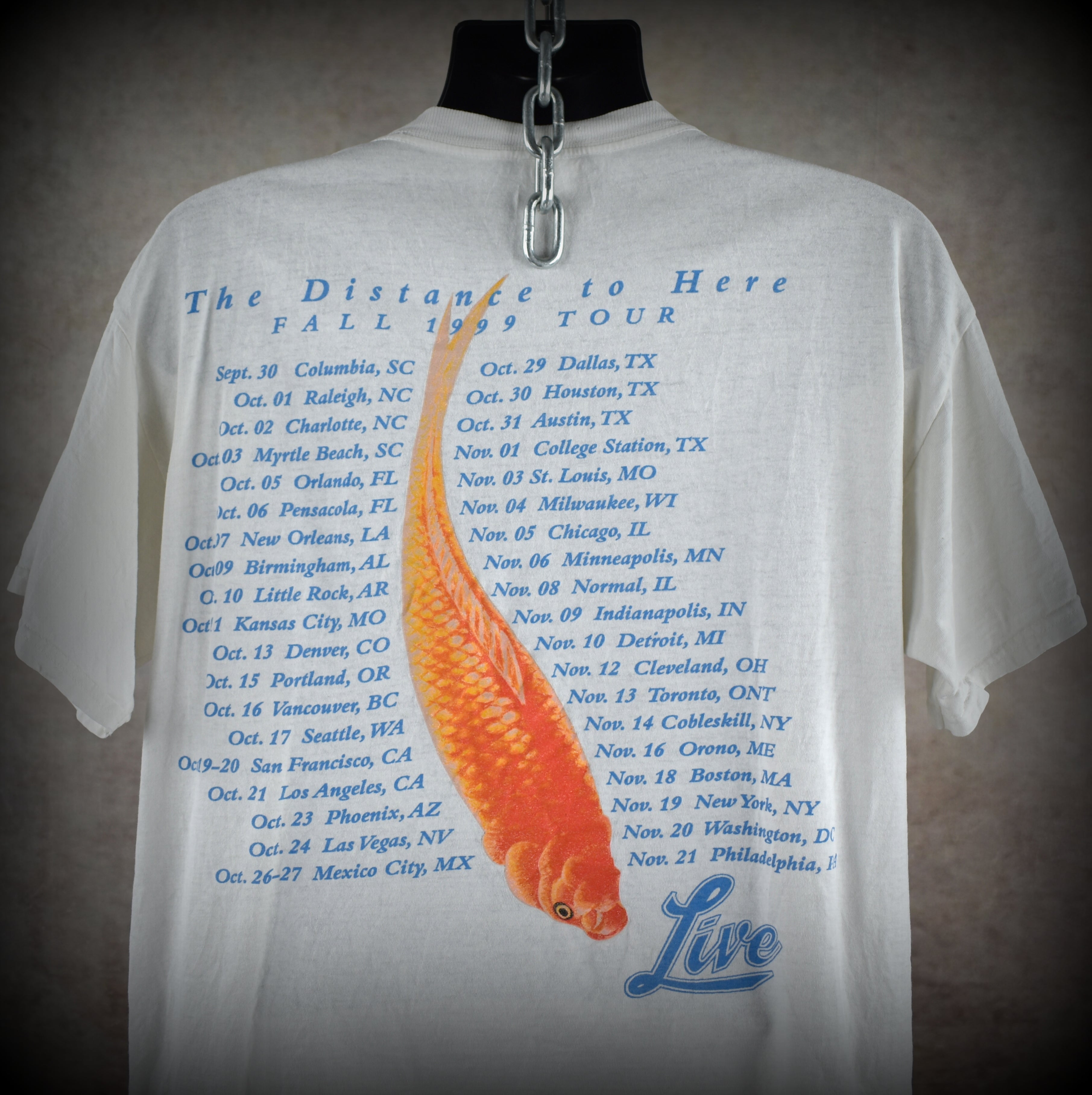 1999 live vintage the dolphins cry era classic y2k alt rock radio band the distance to here fall tour t-shirt