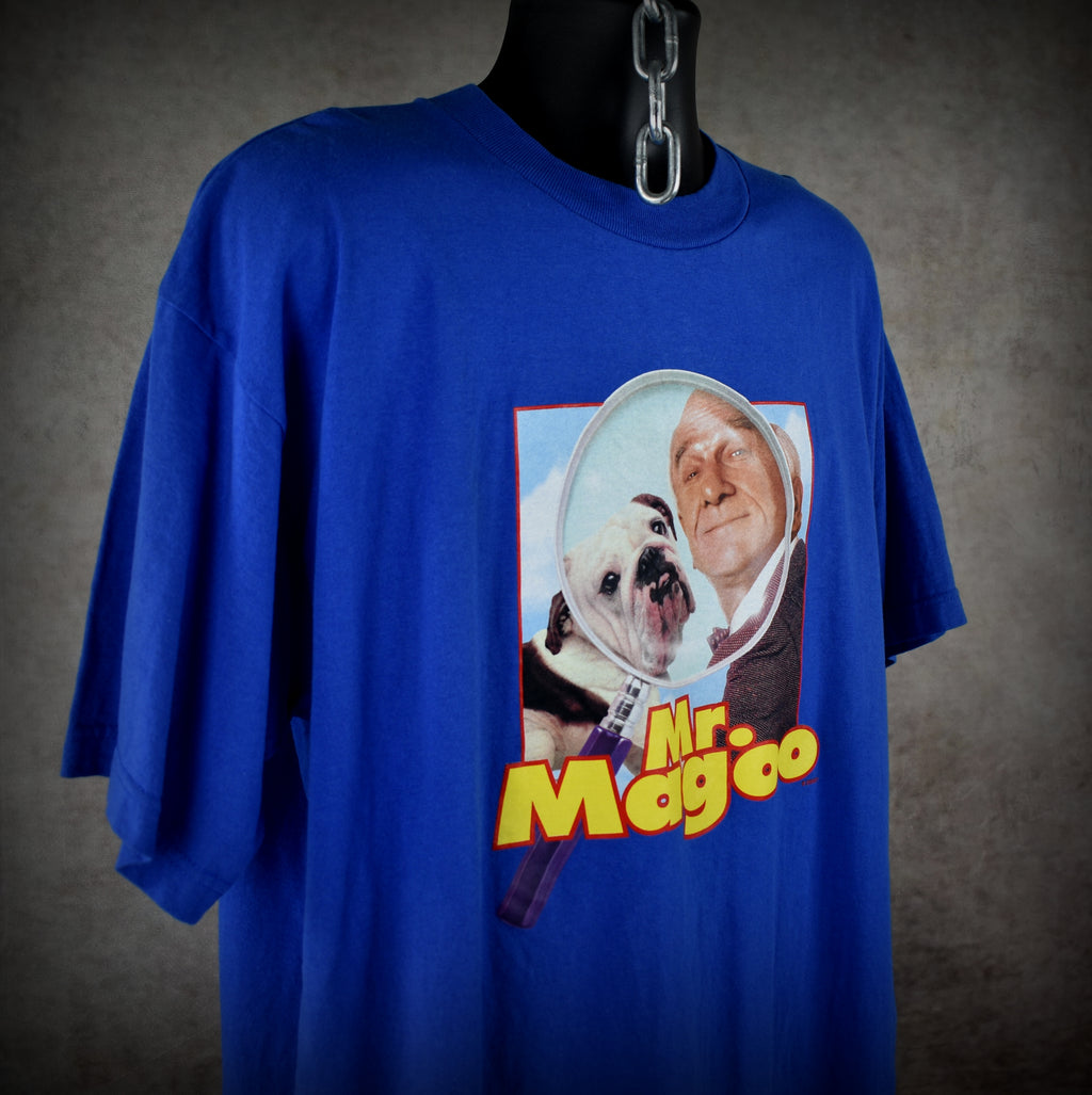 1997 mr. magoo vintage cult classic 90s leslie nielsen movie promo t-shirt