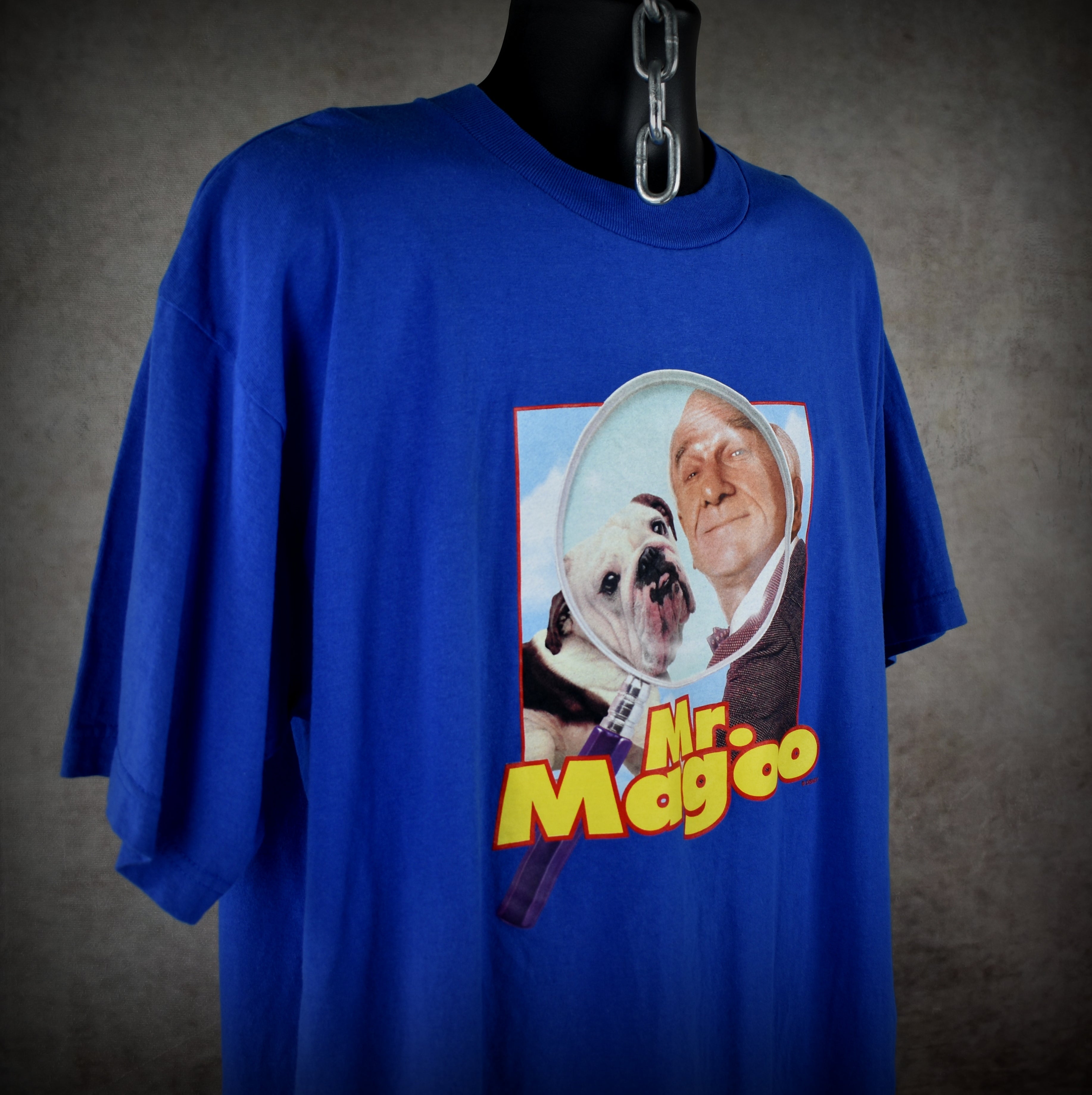 1997 mr. magoo vintage cult classic 90s leslie nielsen movie promo t-shirt
