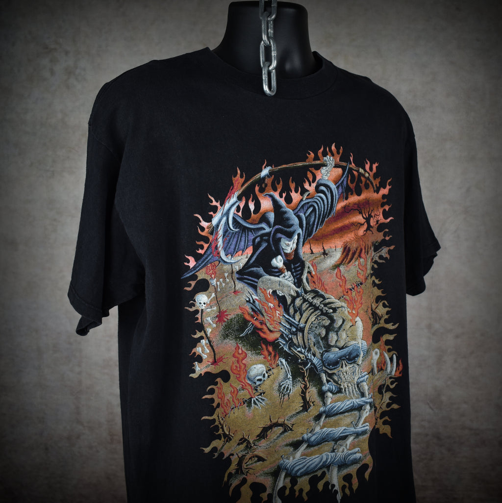 1994 megadeth vintage vic rattlehead 90s heavy metal band youthanasia tour t-shirt