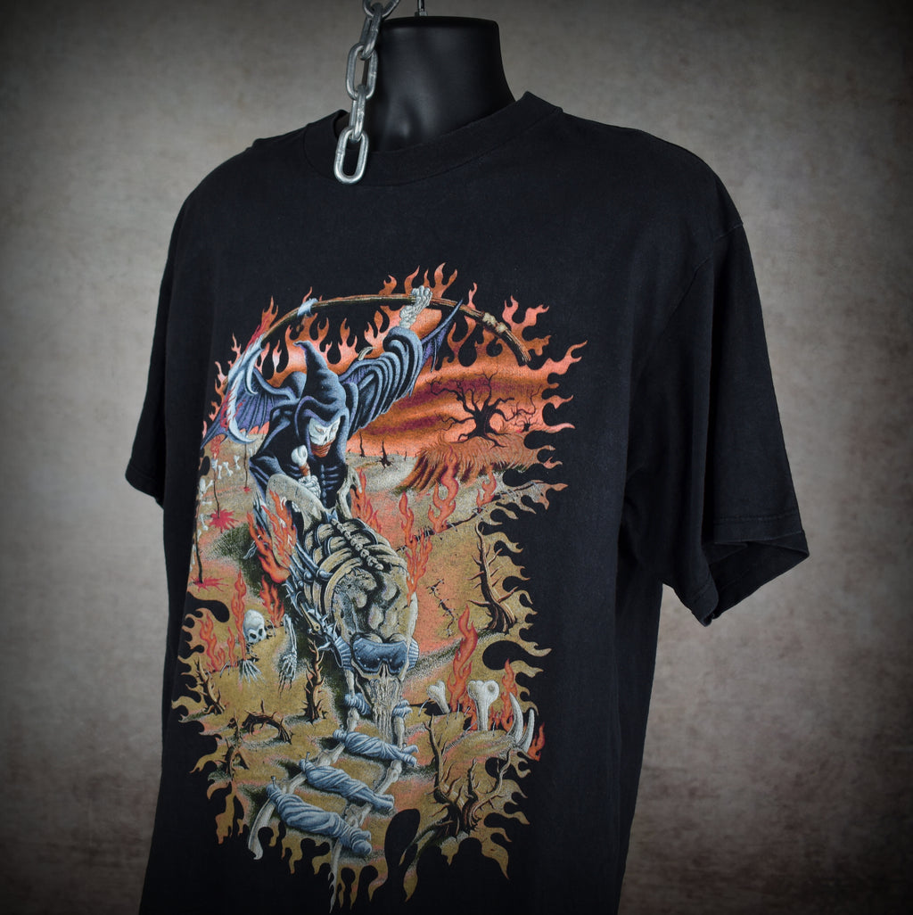 1994 megadeth vintage vic rattlehead 90s heavy metal band youthanasia tour t-shirt