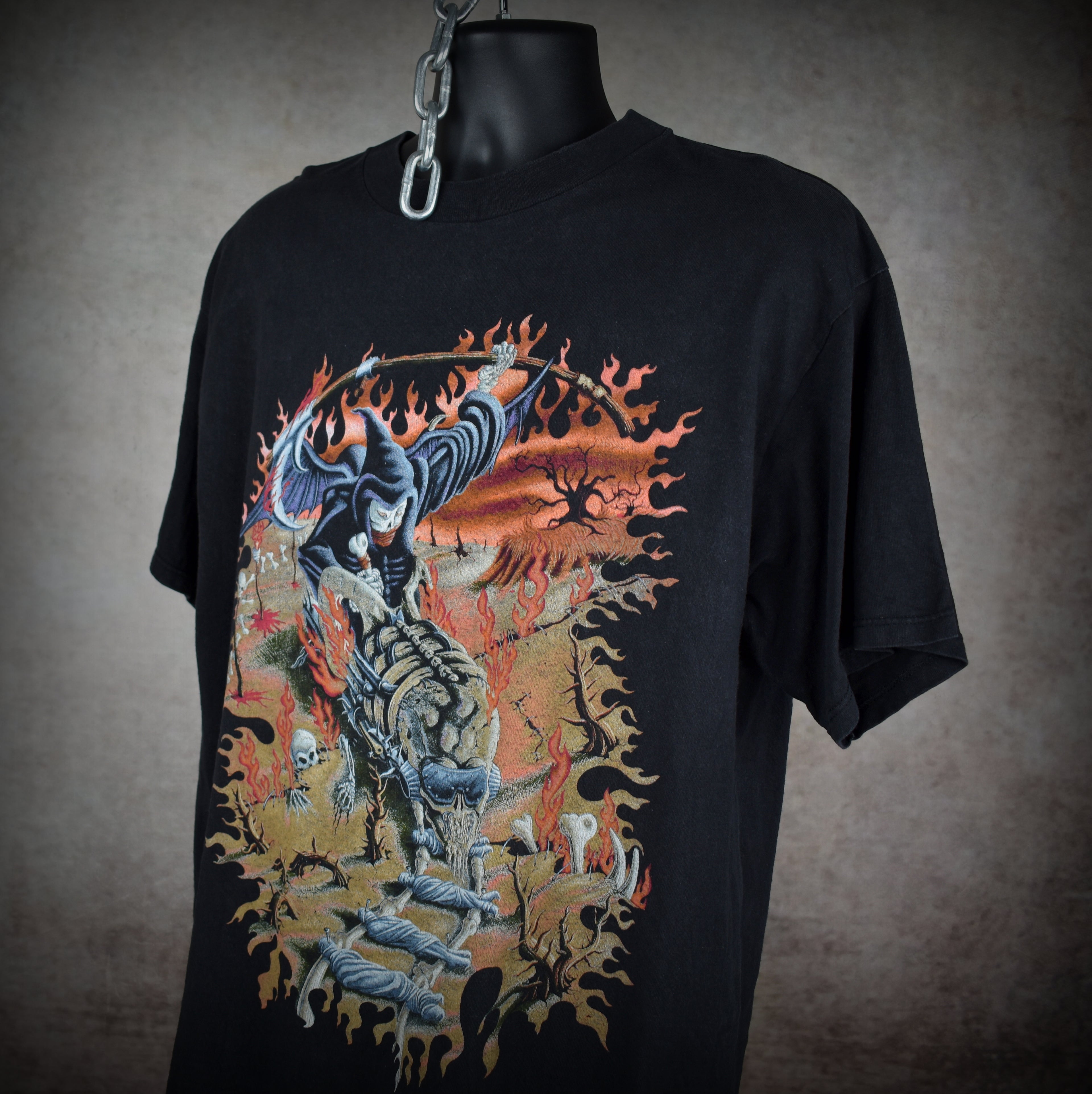 1994 megadeth vintage vic rattlehead 90s heavy metal band youthanasia tour t-shirt