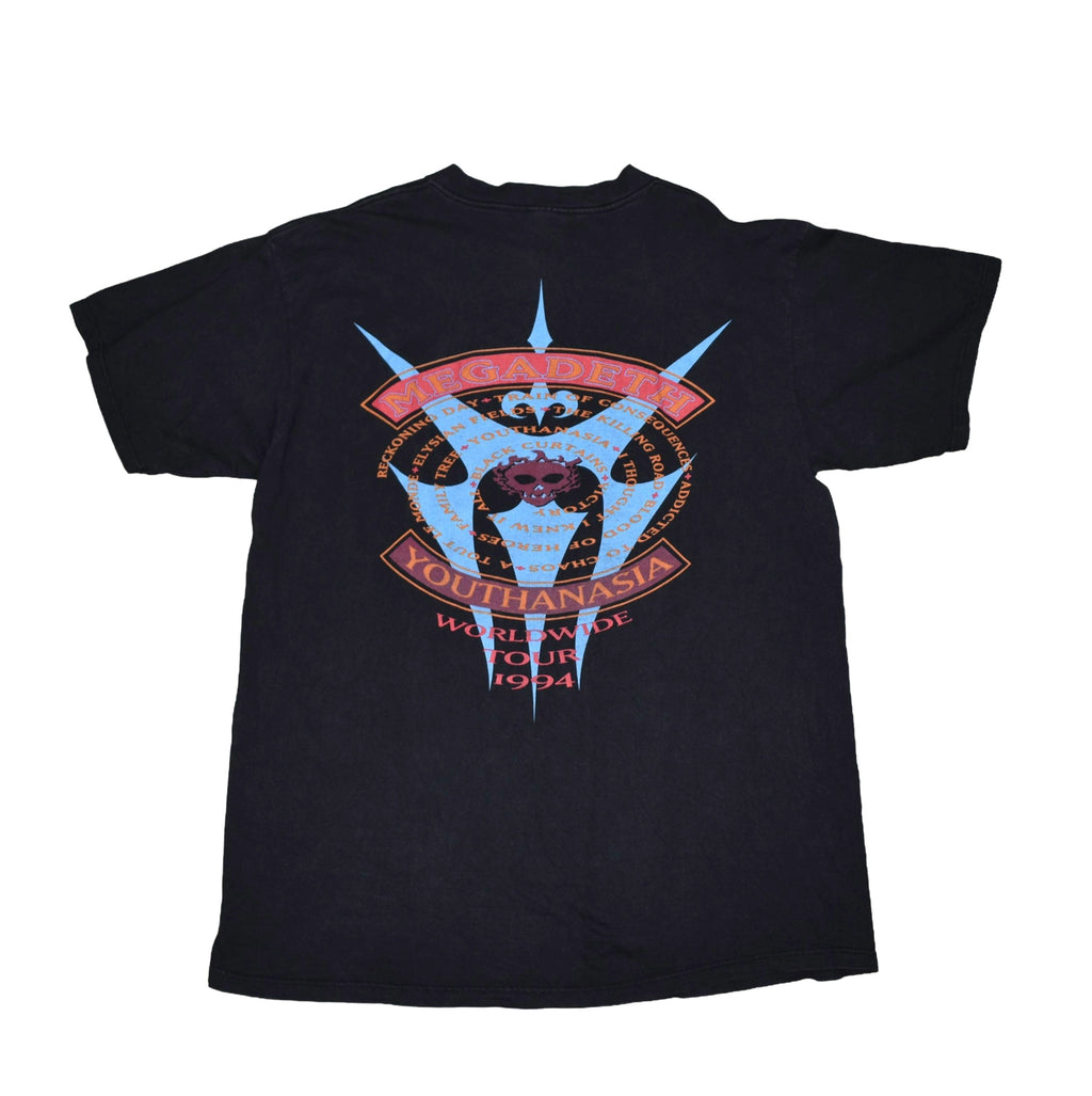 1994 megadeth vintage vic rattlehead 90s heavy metal band youthanasia tour t-shirt