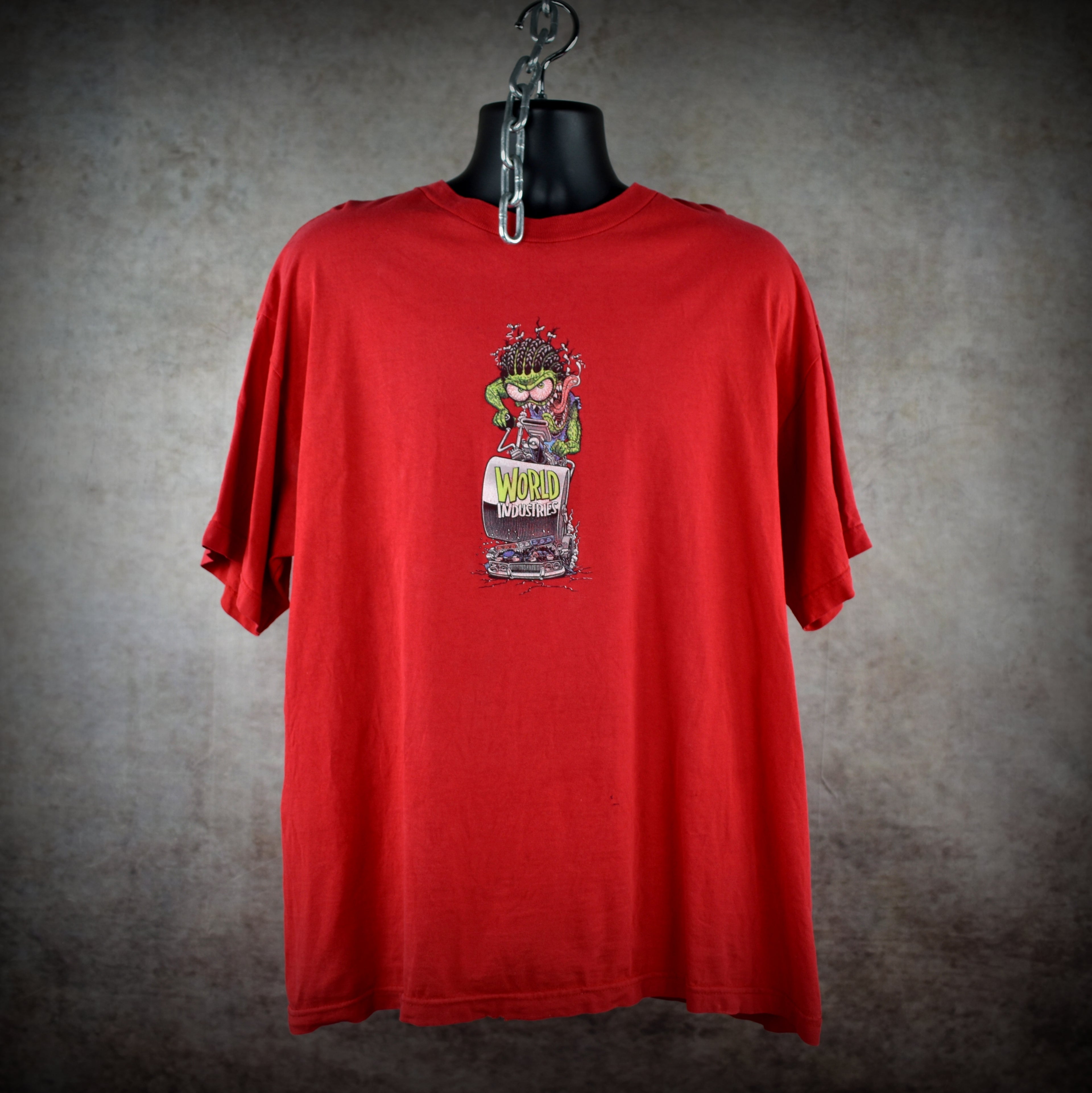 1999 world industries vintage mike maldonado classic steamroller deck design skate brand promo t-shirt