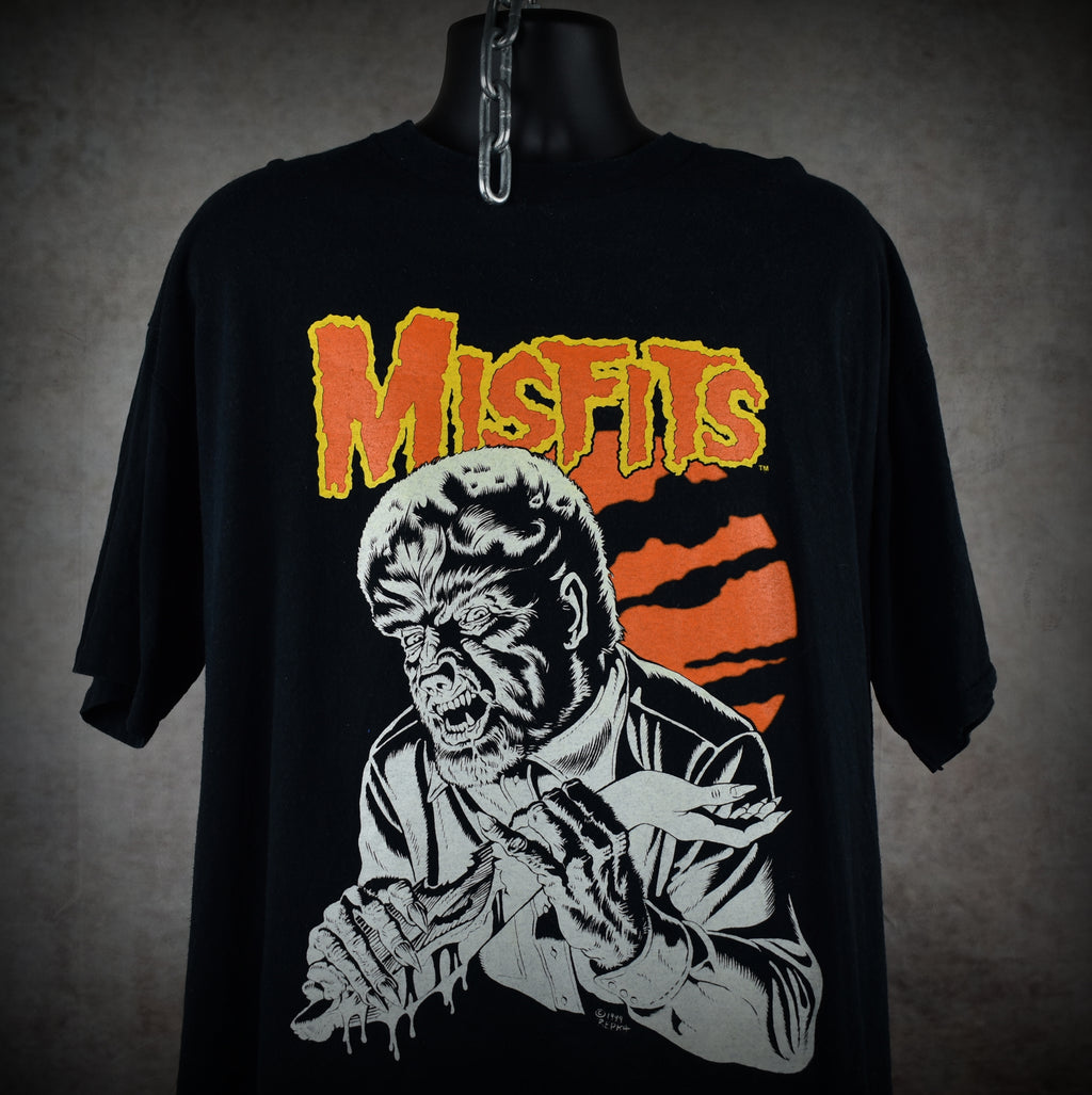 1999 misfits vintage glow in the dark famous monsters era wolfman fiend club horror punk band t-shirt