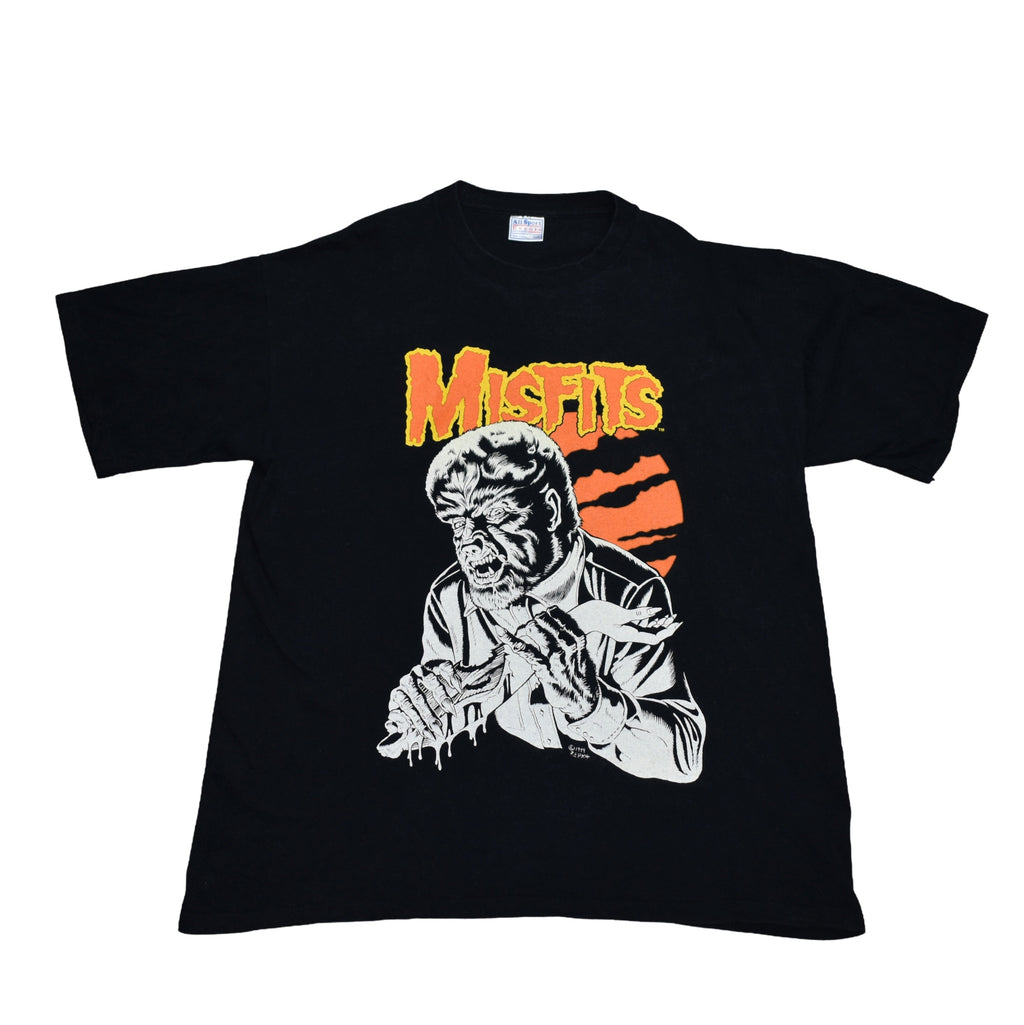 1999 misfits vintage glow in the dark famous monsters era wolfman fiend club horror punk band t-shirt