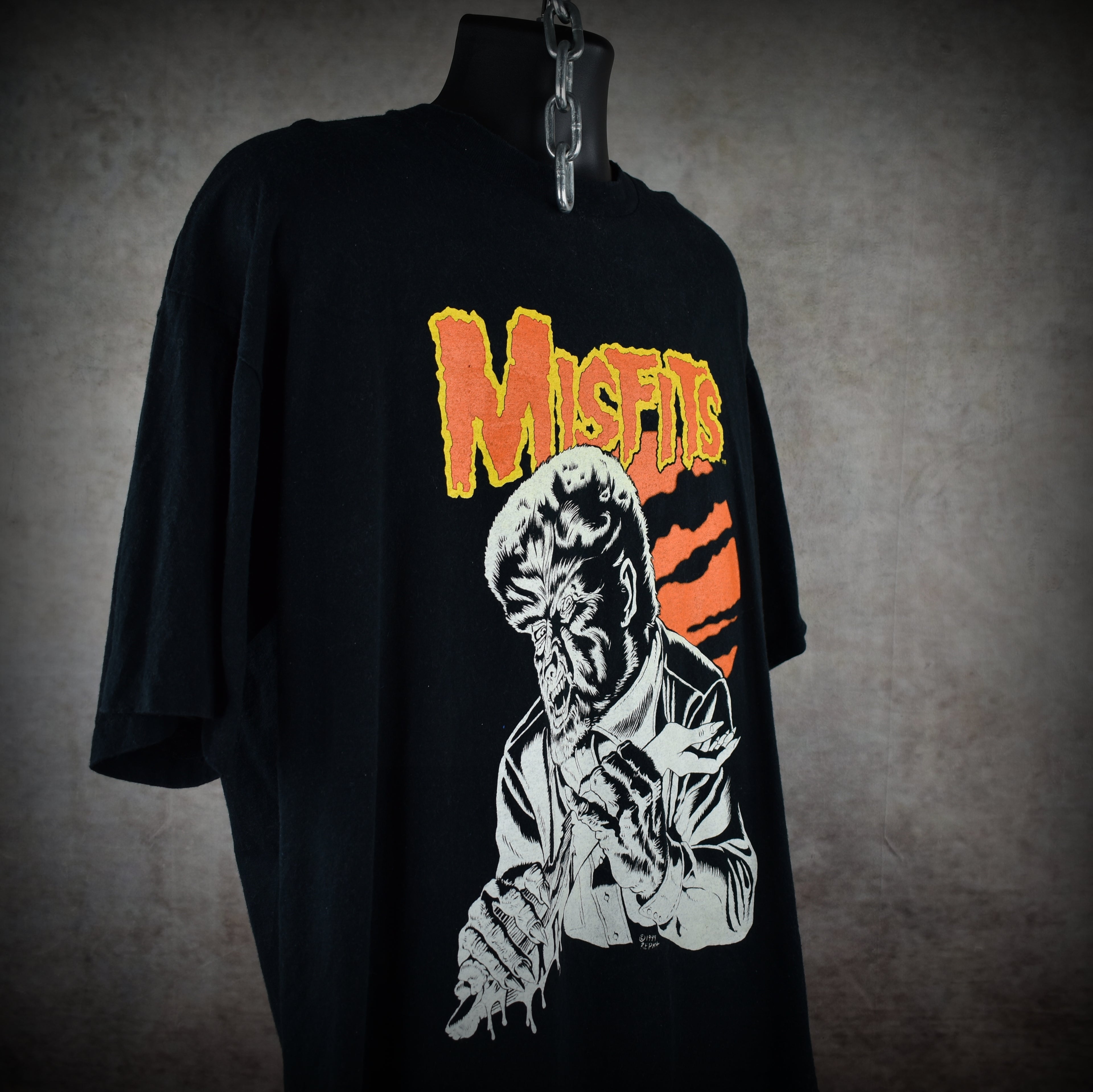 1999 misfits vintage glow in the dark famous monsters era wolfman fiend club horror punk band t-shirt