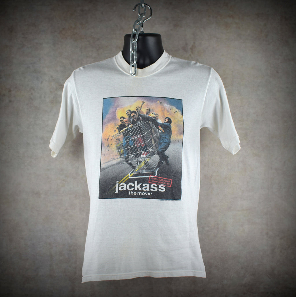 2002 jackass the movie vintage giant shopping cart intro 00s iconic movie promo t-shirt