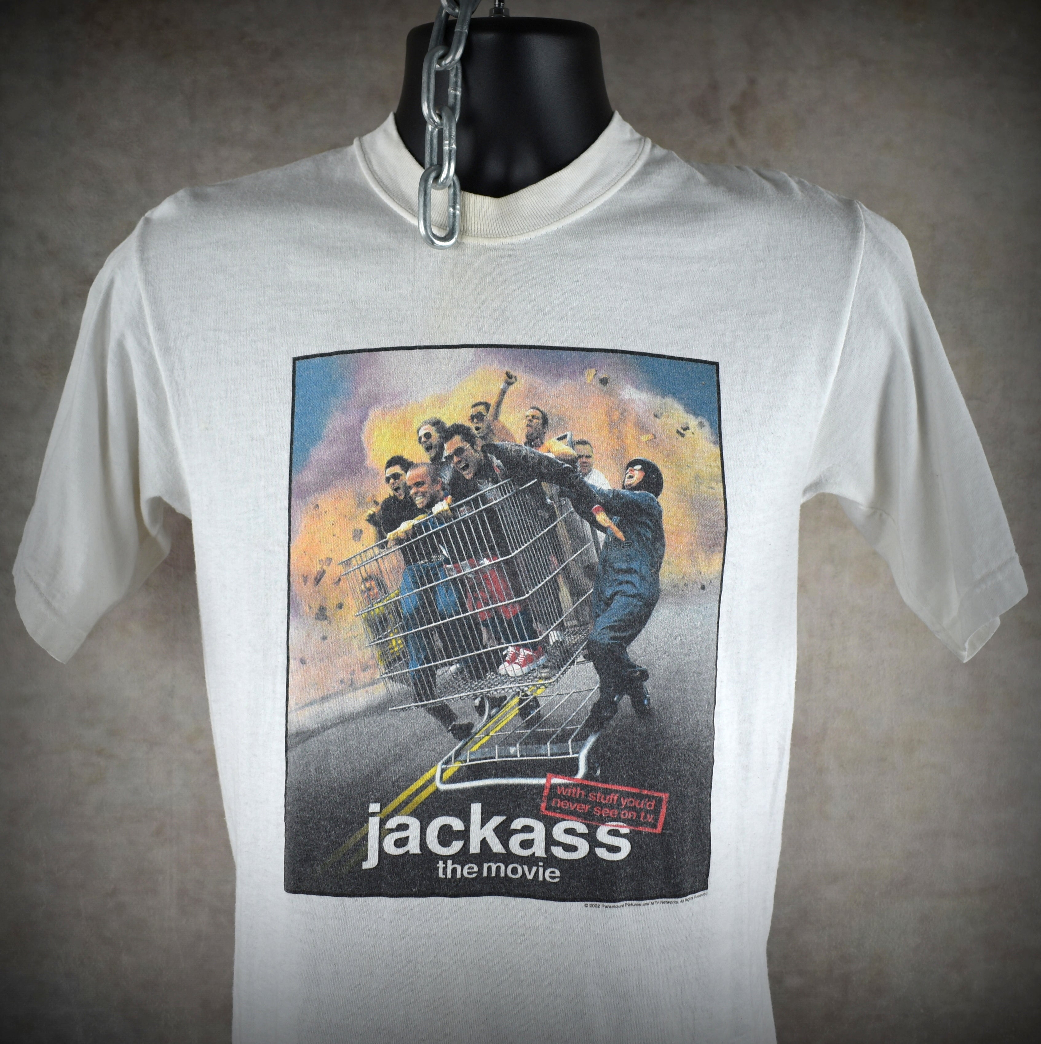 2002 jackass the movie vintage giant shopping cart intro 00s iconic movie promo t-shirt