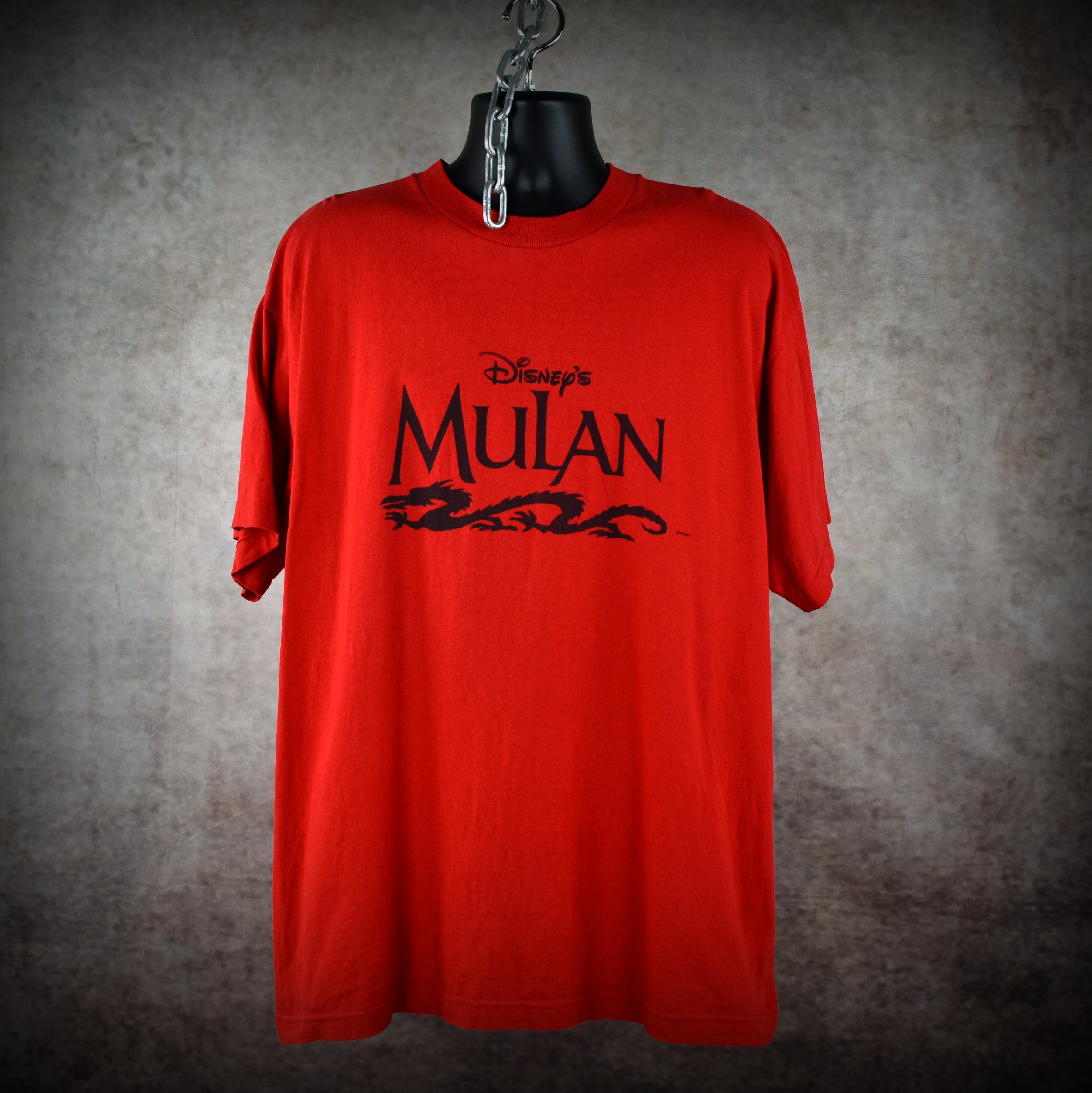 1998 mulan vintage  walt disney animation coming of age cartoon musical movie promo t-shirt