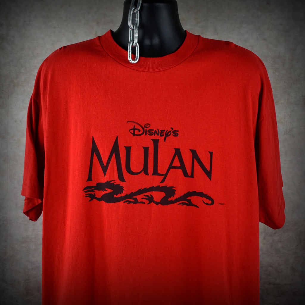 1998 mulan vintage  walt disney animation coming of age cartoon musical movie promo t-shirt
