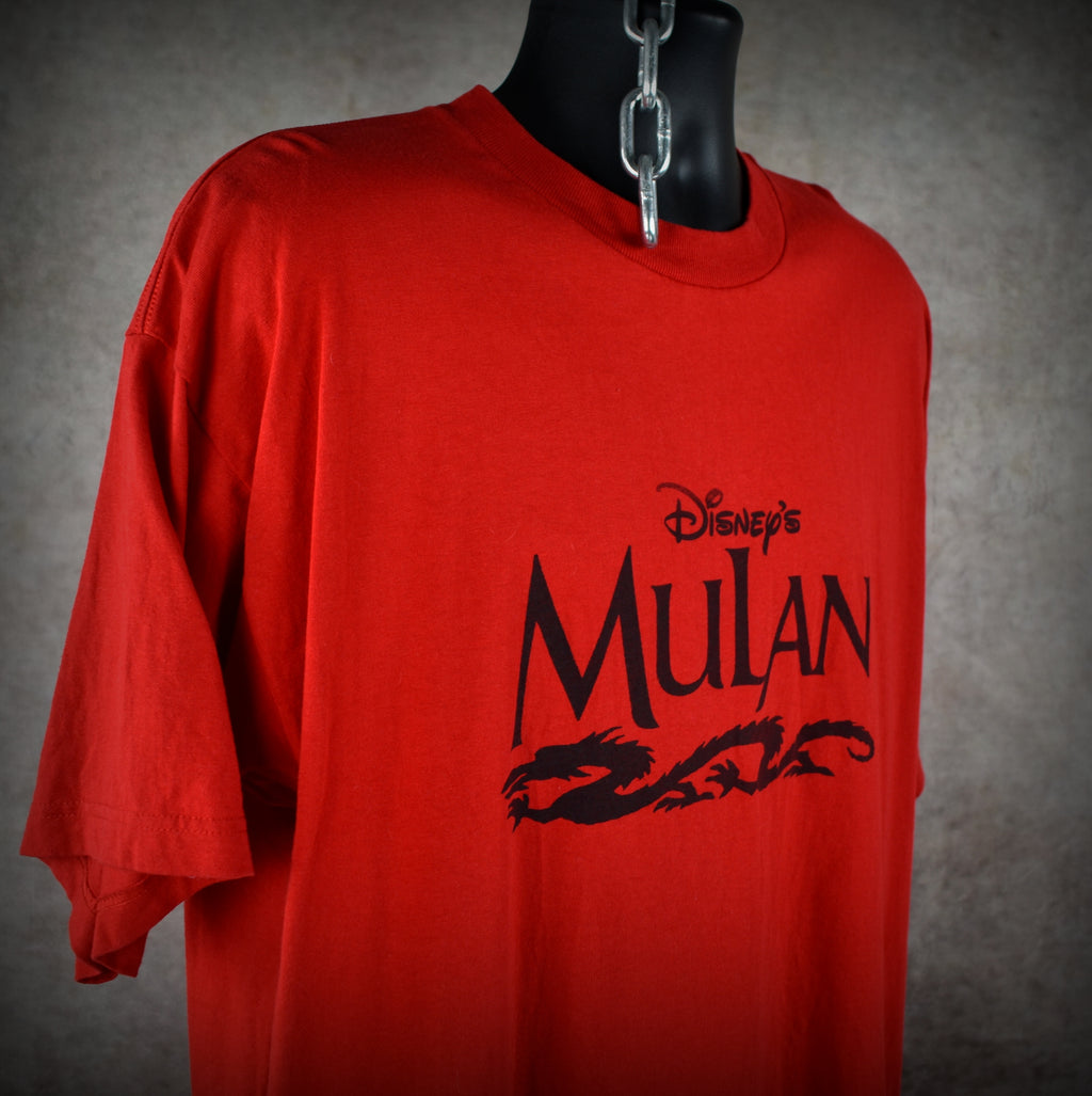 1998 mulan vintage  walt disney animation coming of age cartoon musical movie promo t-shirt