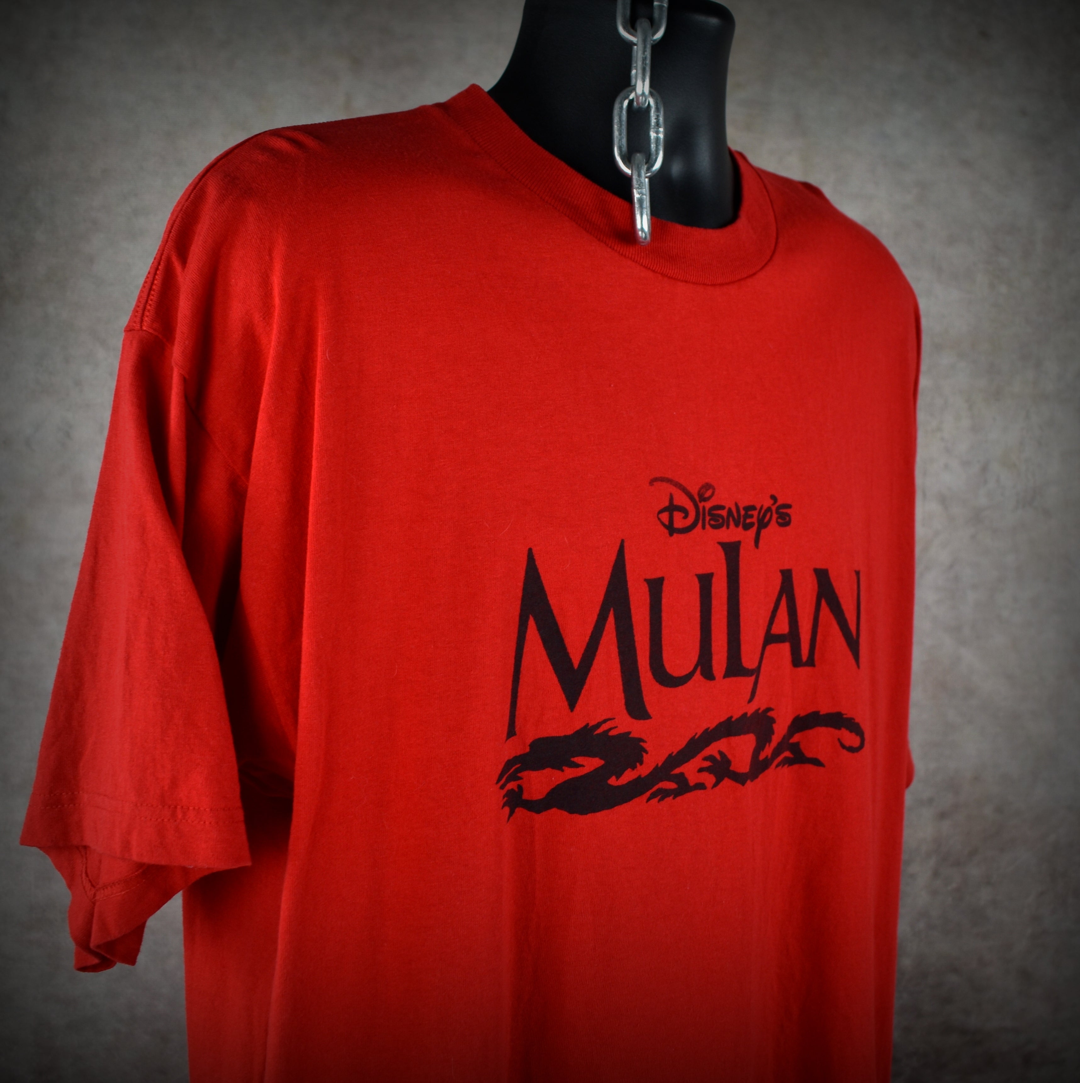 1998 mulan vintage  walt disney animation coming of age cartoon musical movie promo t-shirt