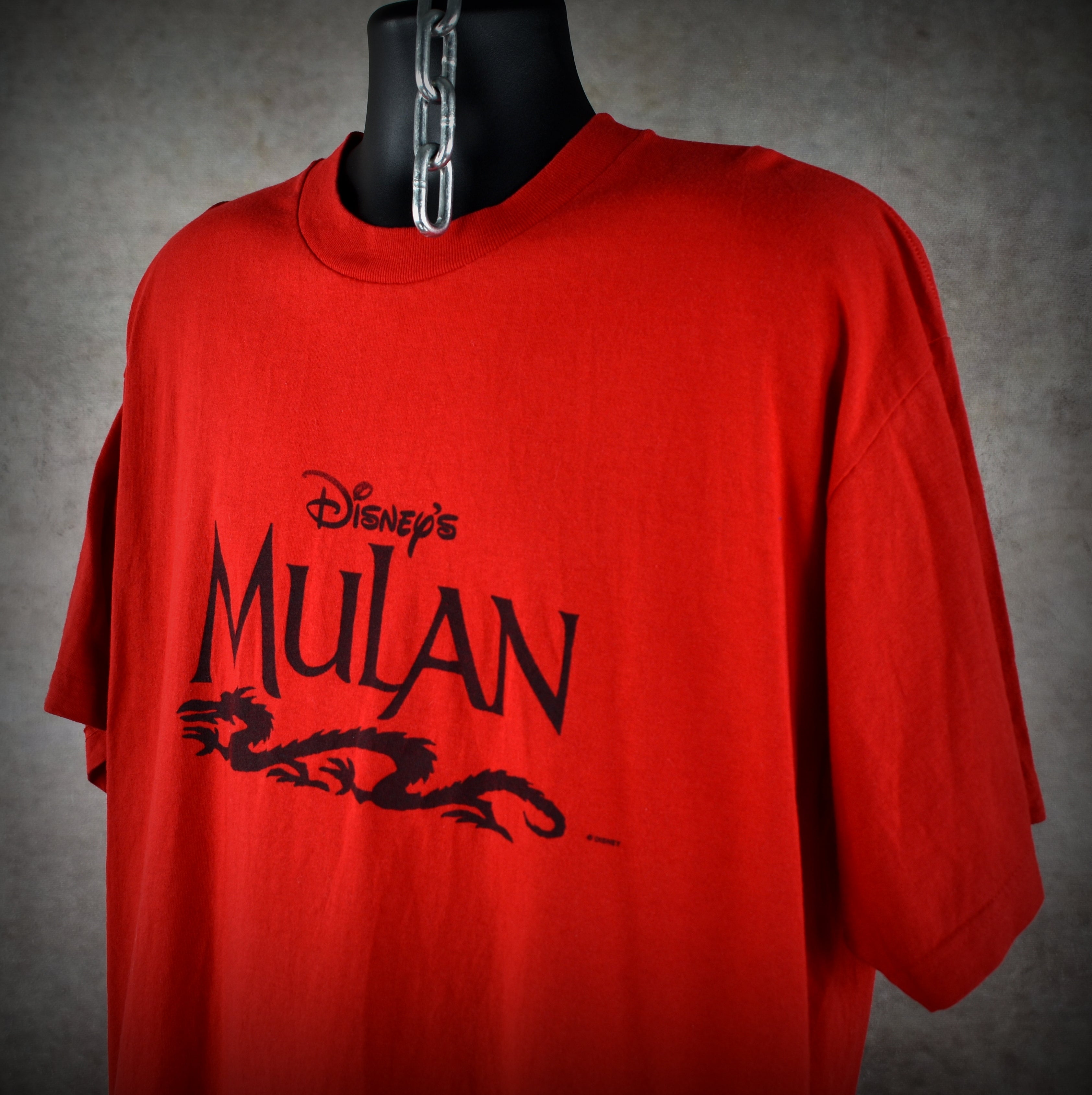 1998 mulan vintage  walt disney animation coming of age cartoon musical movie promo t-shirt