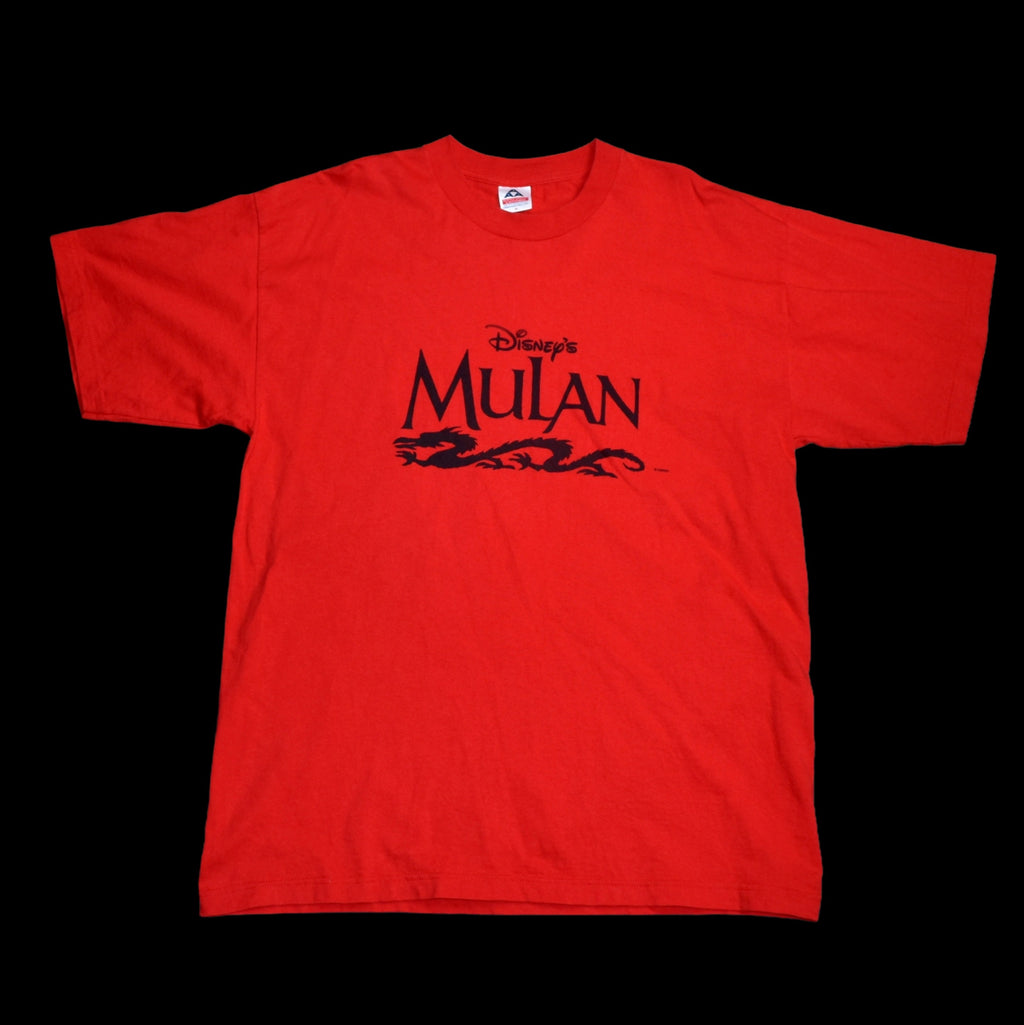 1998 mulan vintage  walt disney animation coming of age cartoon musical movie promo t-shirt