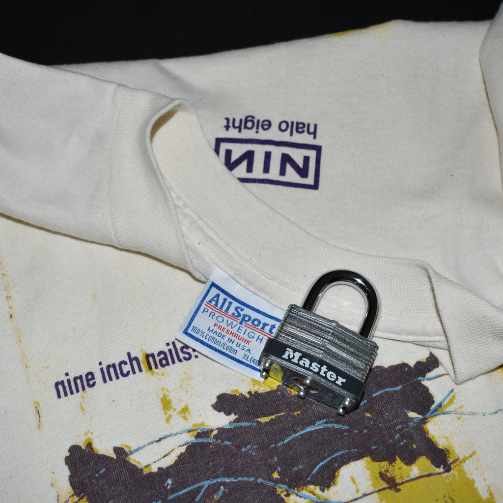 90s nine inch nails vintage the downward spiral iconic industrial grunge halo 8 album promo t-shirt