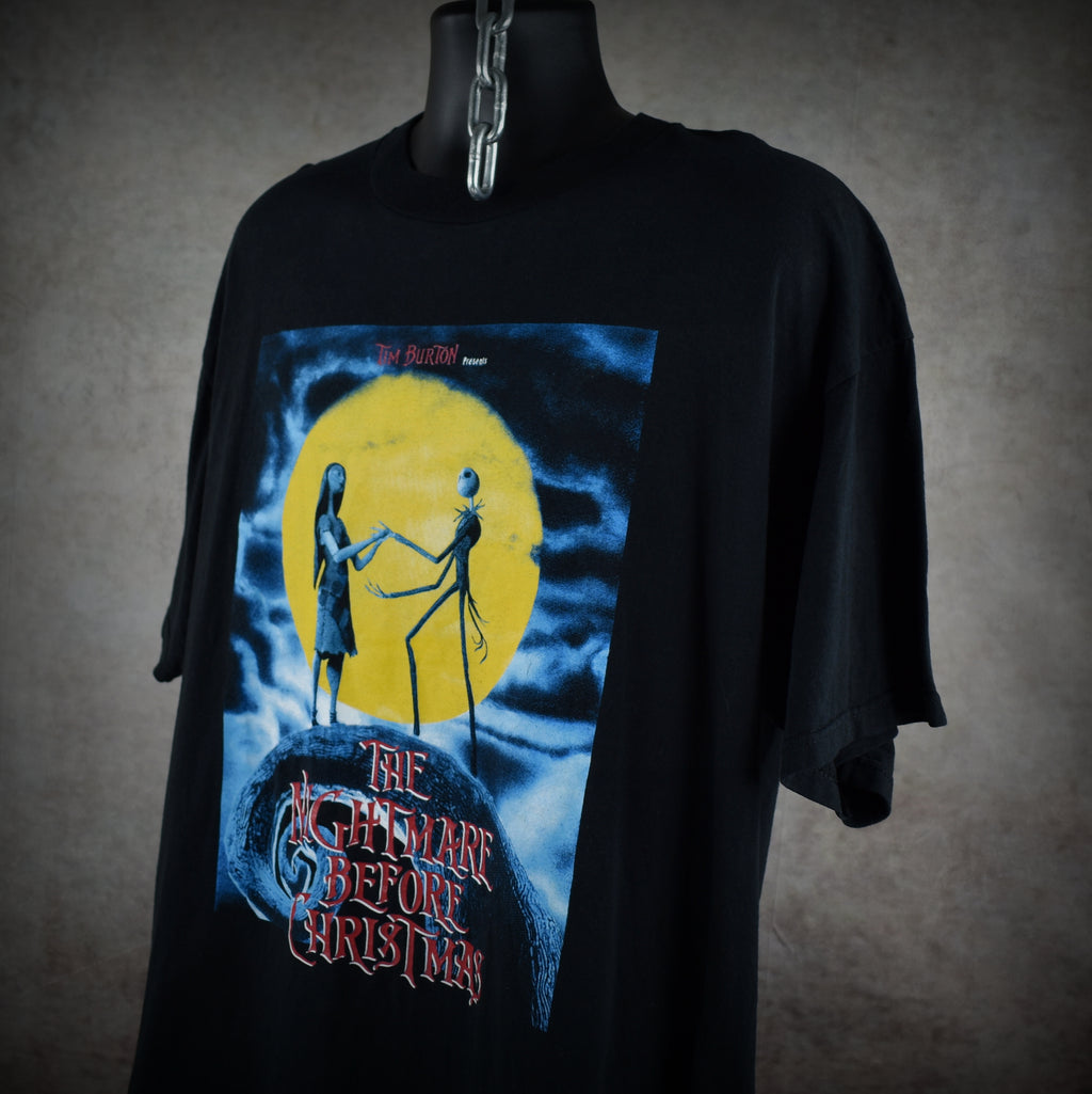 1993 nightmare before christmas vintage 90s classic tim burton stop motion animation movie promo t-shirt