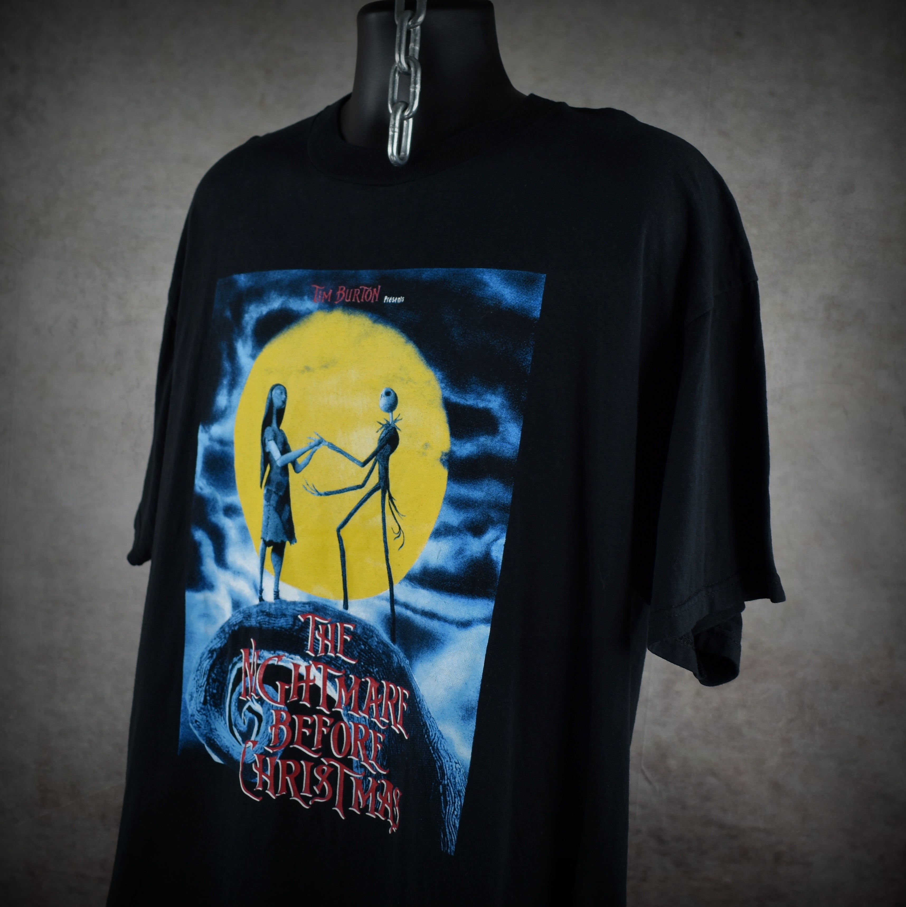 1993 nightmare before christmas vintage 90s classic tim burton stop motion animation movie promo t-shirt