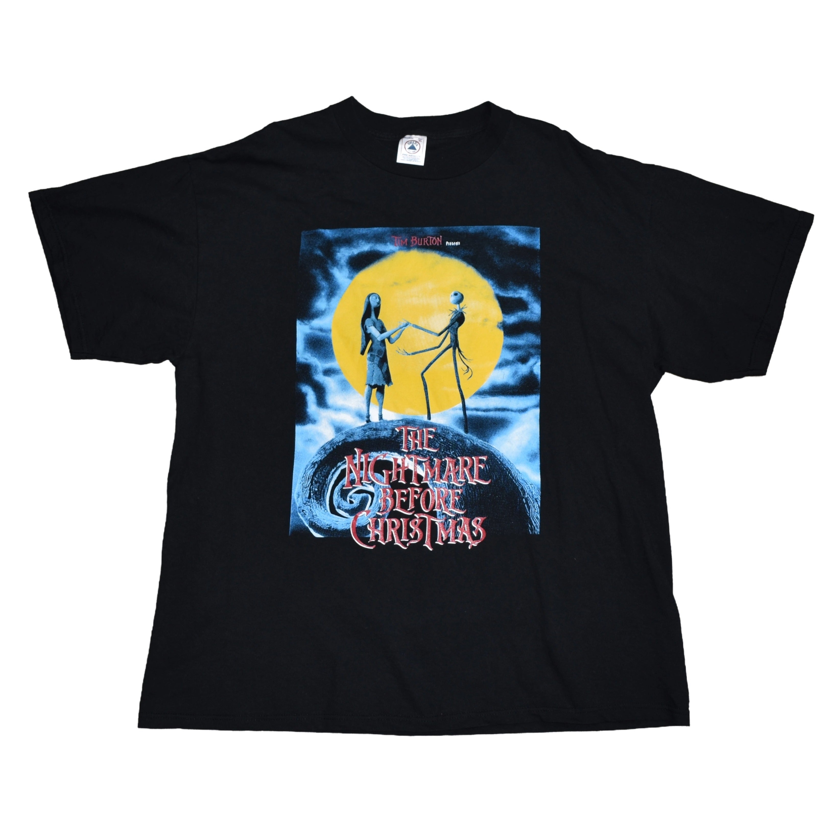 1993 nightmare before christmas vintage 90s classic tim burton stop motion animation movie promo t-shirt