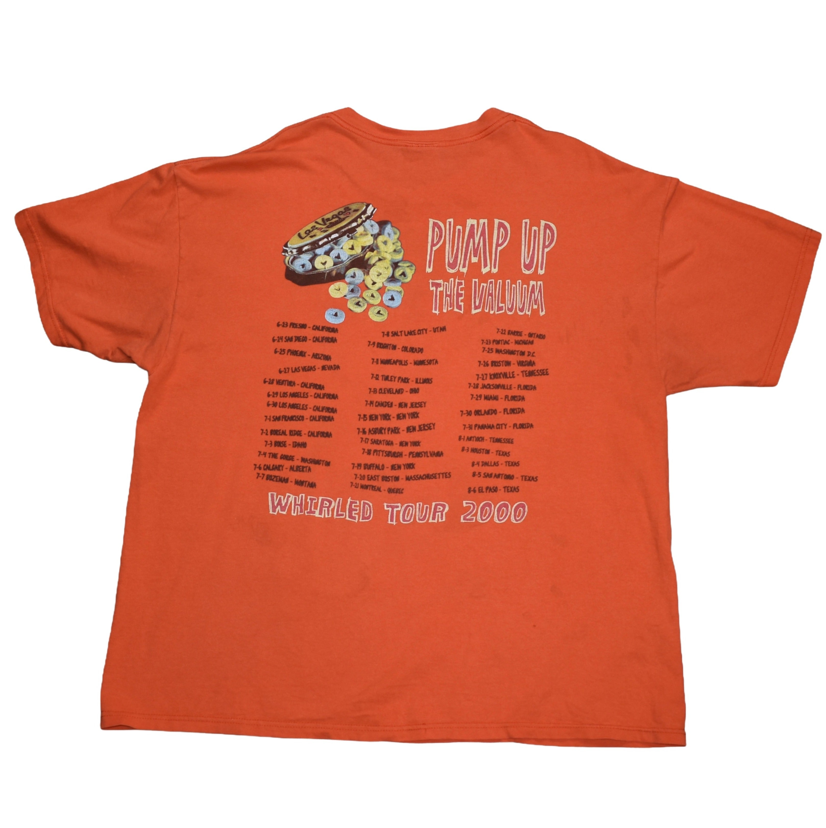 2000 nofx vintage pump up the valuum whirled tour '00 classic y2k pop punk band t-shirt