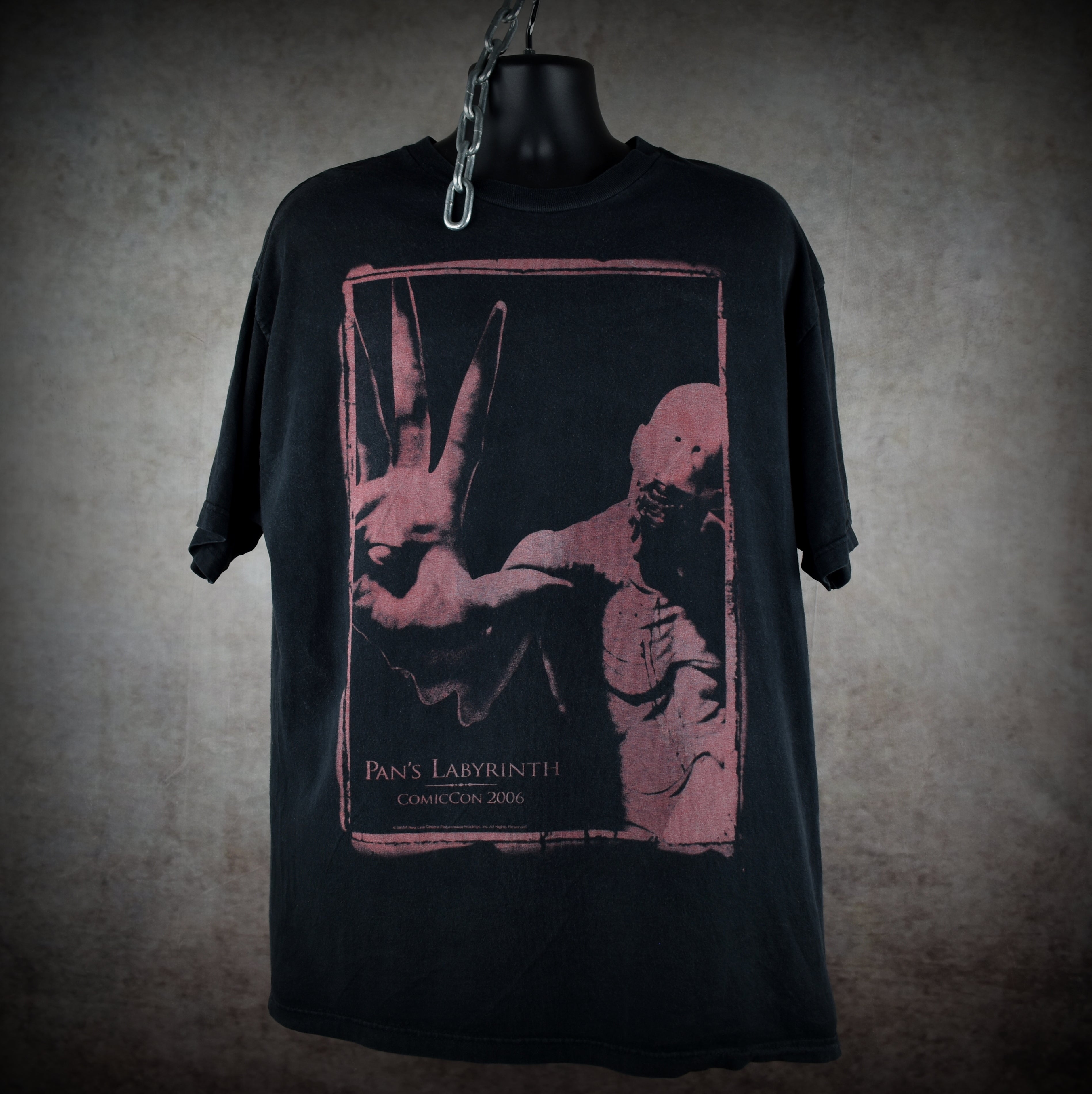 2006 pan's labyrinth vintage guillermo del toro 2000s cult classic horror movie rare pale man design comic con exclusive promo t-shirt