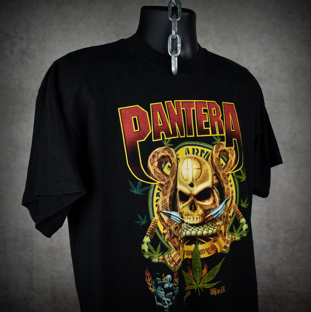 2000s pantera vintage mexican bootleg cowboys from hell iconic heavy metal band t-shirt