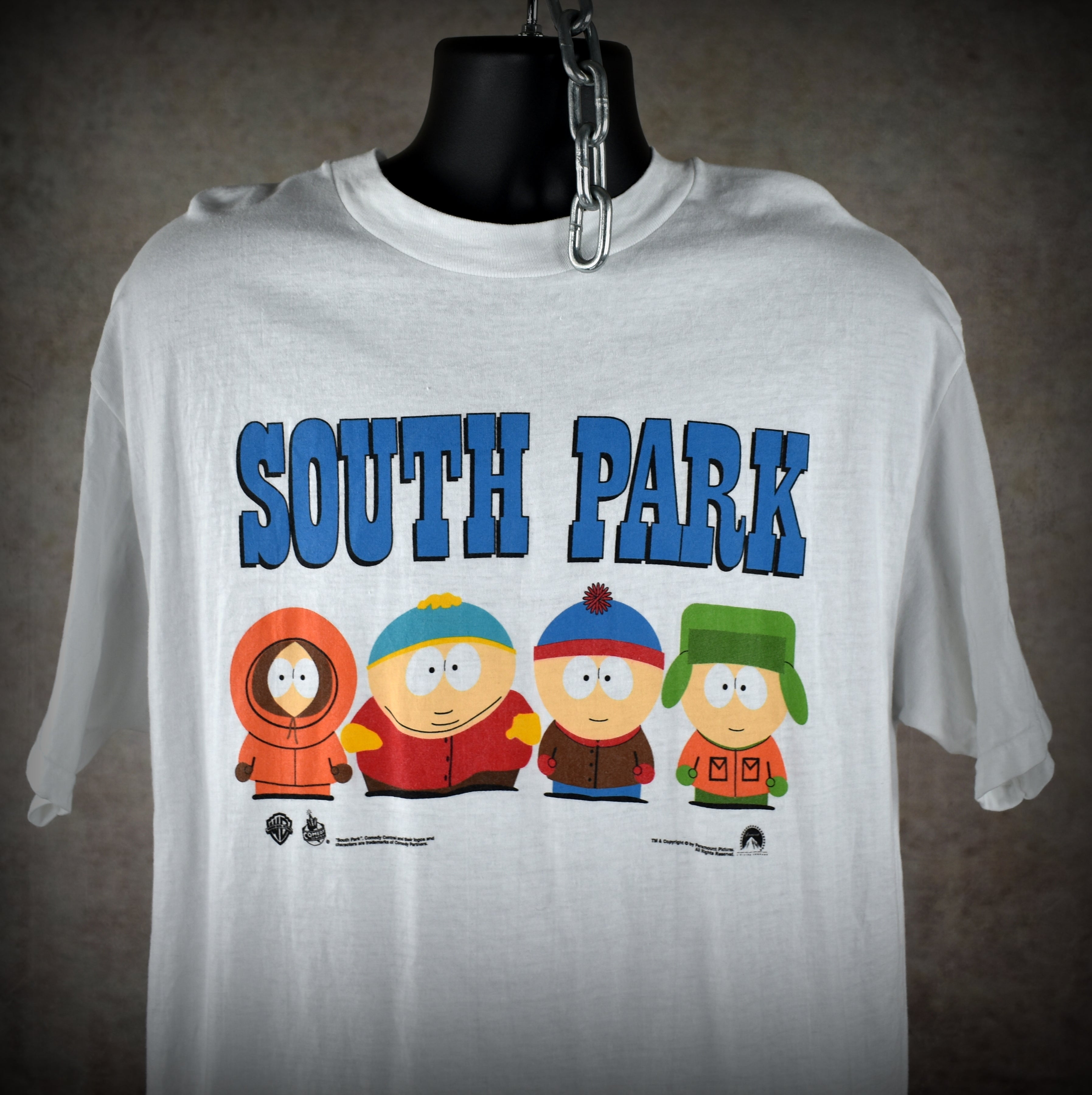 1999 south park: bigger, longer & uncut vintage cult classic adult animated musical comedy movie promo t-shirt