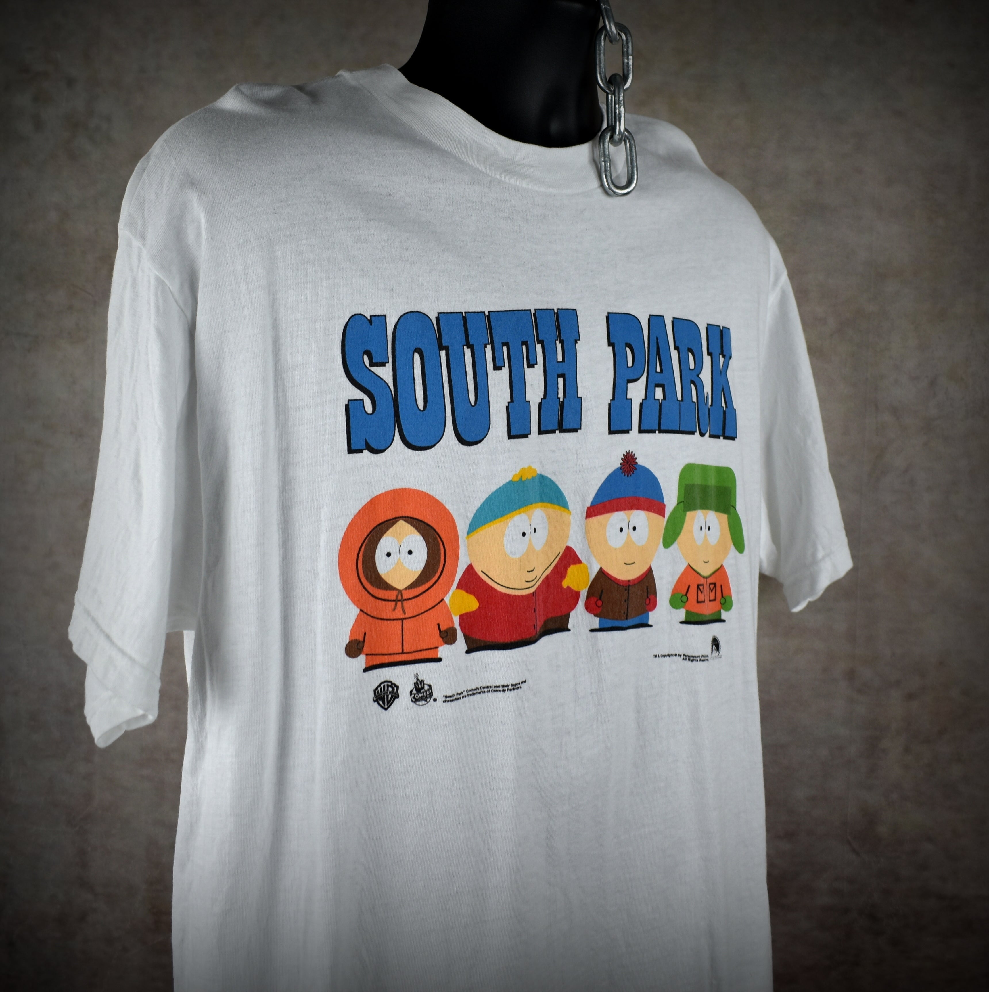1999 south park: bigger, longer & uncut vintage cult classic adult animated musical comedy movie promo t-shirt