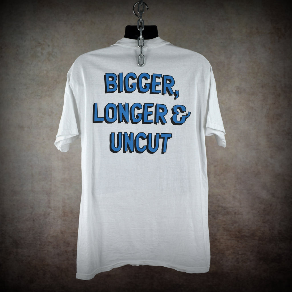 1999 south park: bigger, longer & uncut vintage cult classic adult animated musical comedy movie promo t-shirt
