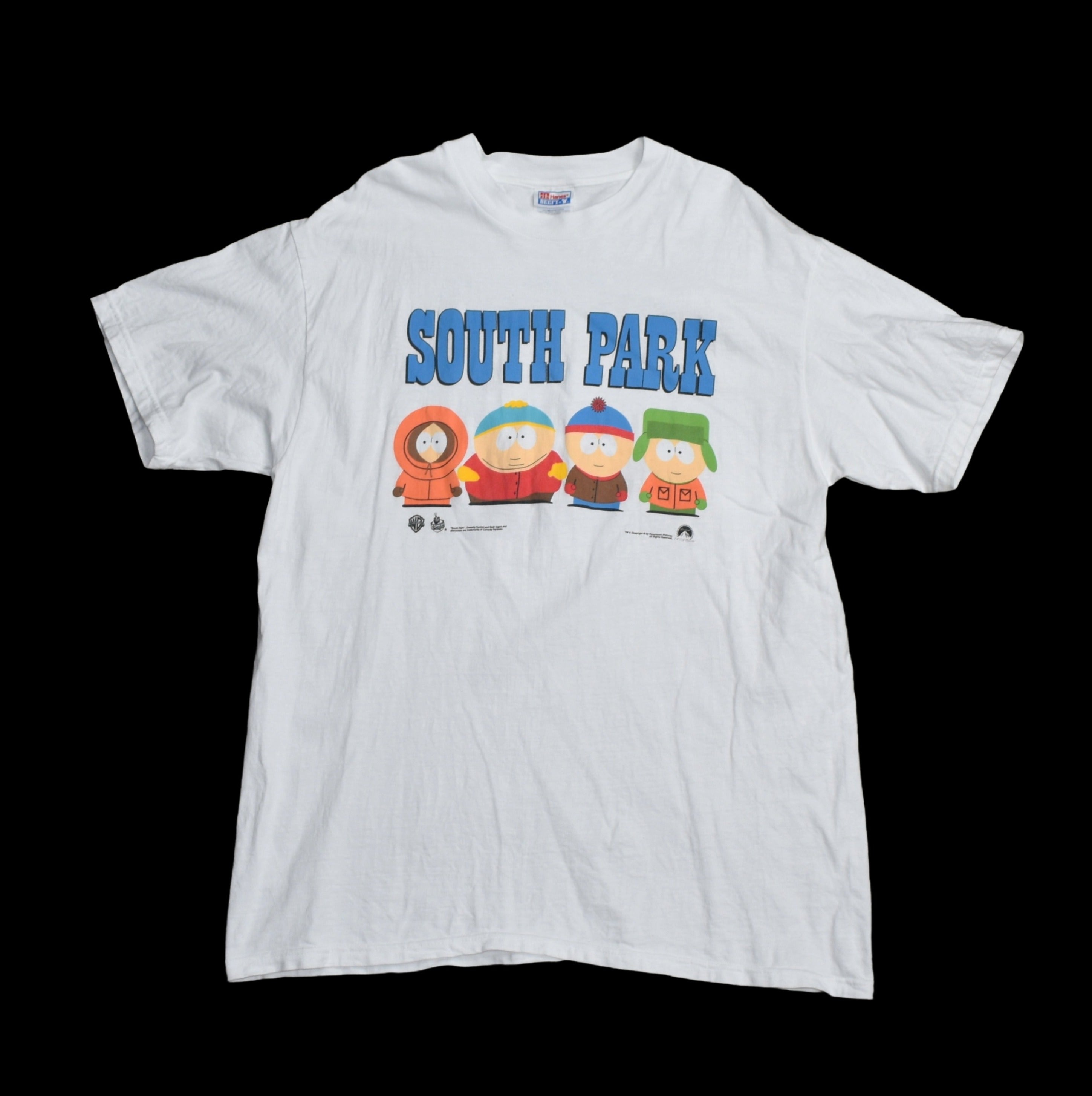 1999 south park: bigger, longer & uncut vintage cult classic adult animated musical comedy movie promo t-shirt
